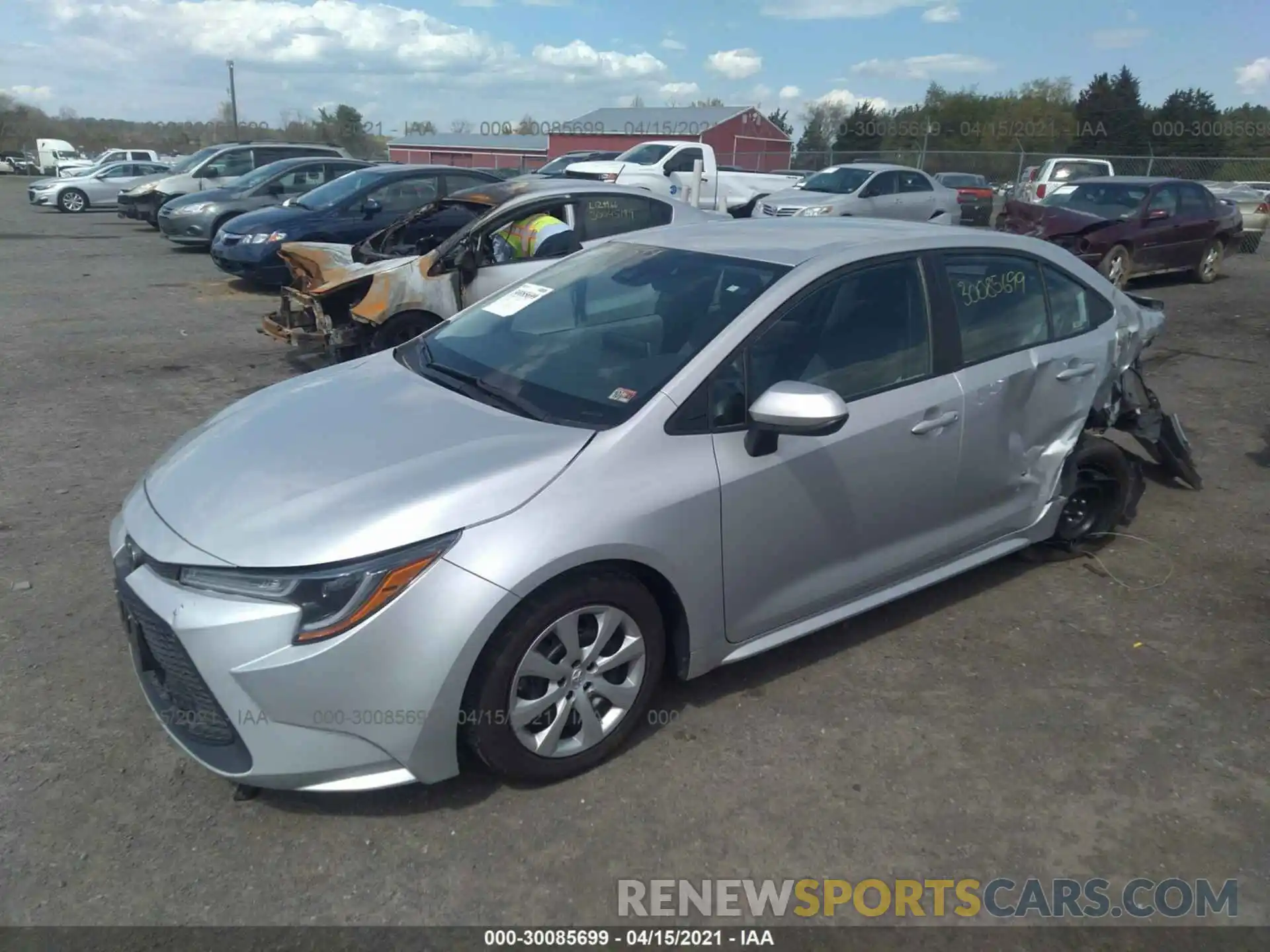 2 Photograph of a damaged car 5YFEPRAE9LP029037 TOYOTA COROLLA 2020