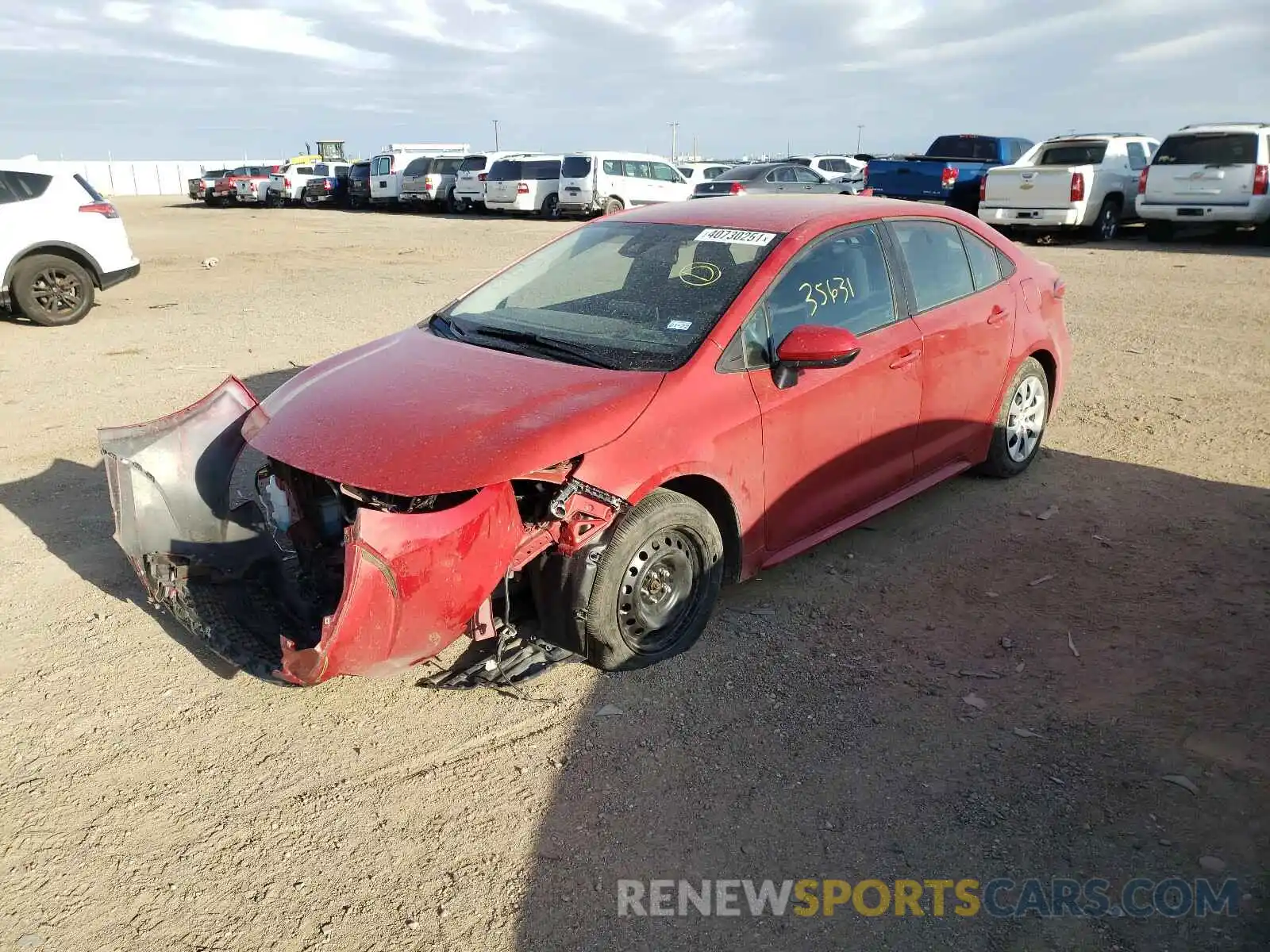 2 Photograph of a damaged car 5YFEPRAE9LP040135 TOYOTA COROLLA 2020