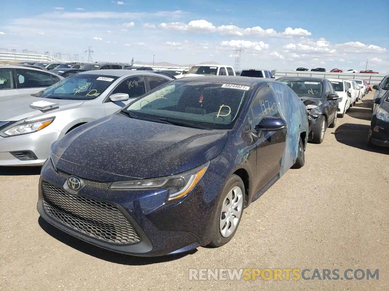 2 Photograph of a damaged car 5YFEPRAE9LP050552 TOYOTA COROLLA 2020