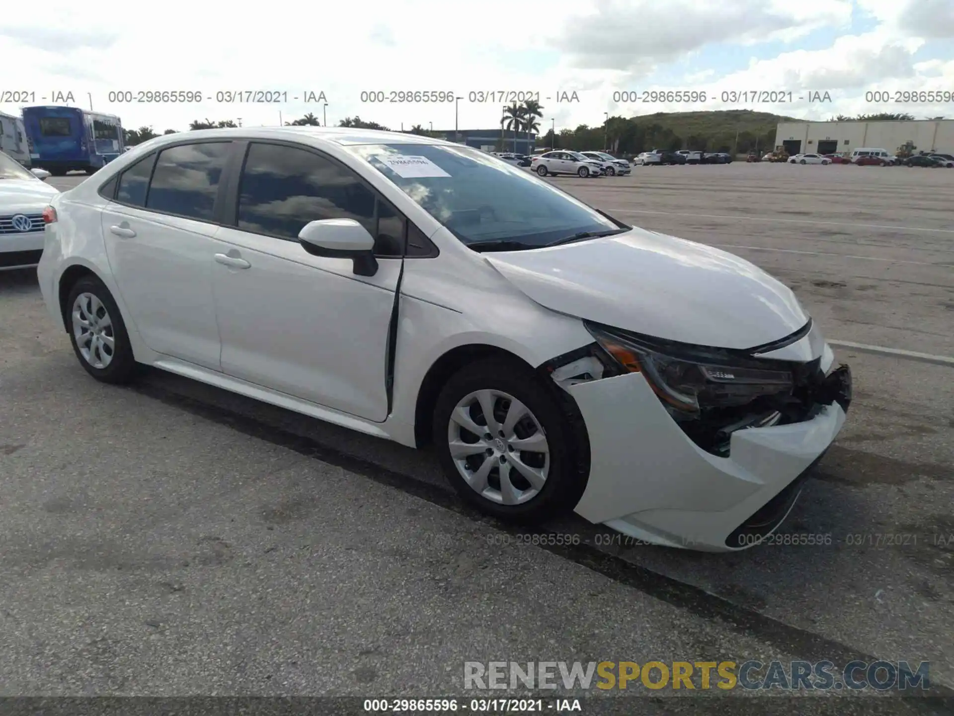 1 Photograph of a damaged car 5YFEPRAE9LP057940 TOYOTA COROLLA 2020