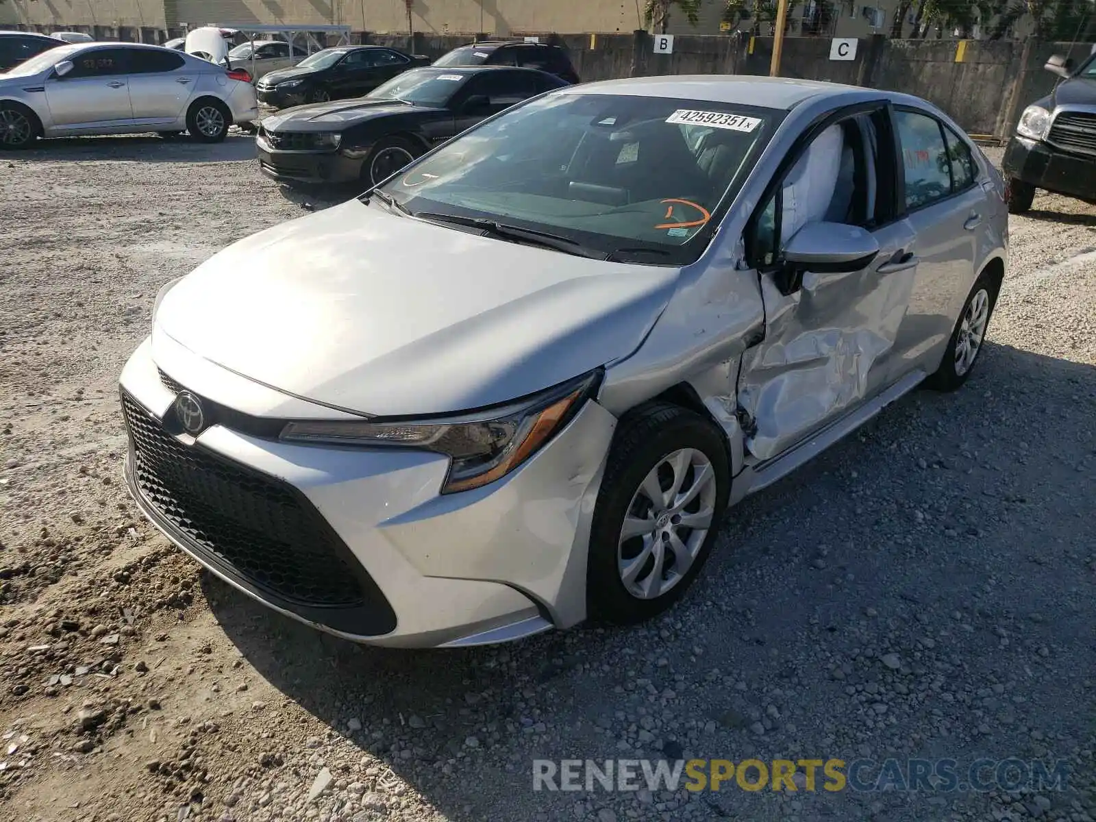 2 Photograph of a damaged car 5YFEPRAE9LP057968 TOYOTA COROLLA 2020