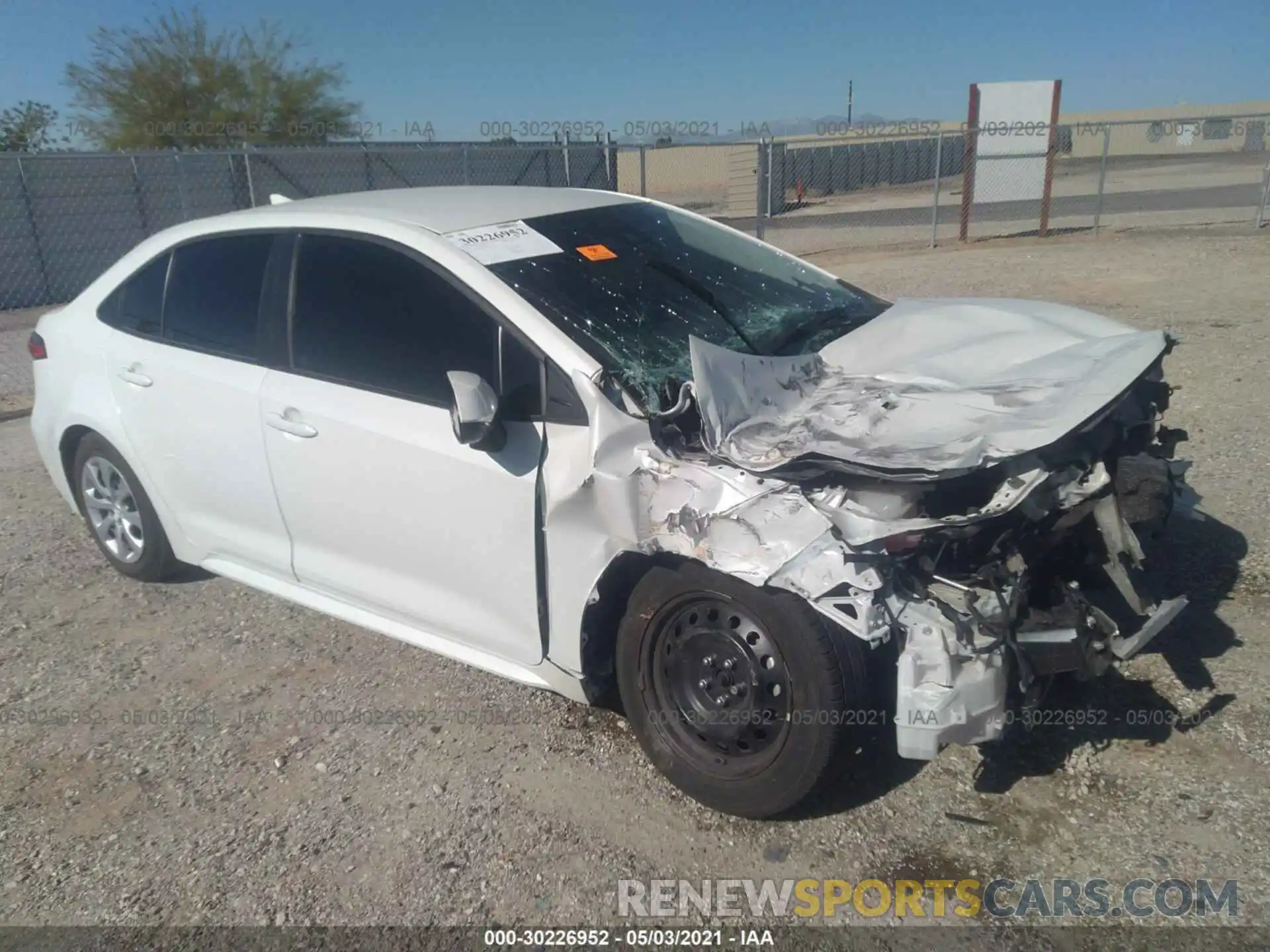 1 Photograph of a damaged car 5YFEPRAE9LP058103 TOYOTA COROLLA 2020