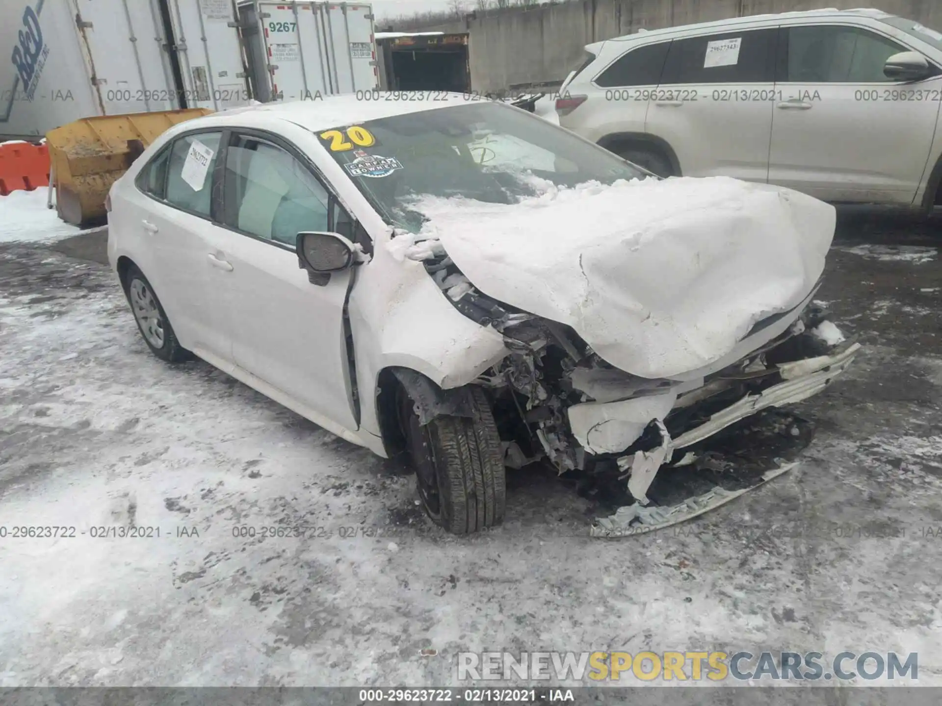 1 Photograph of a damaged car 5YFEPRAE9LP074026 TOYOTA COROLLA 2020