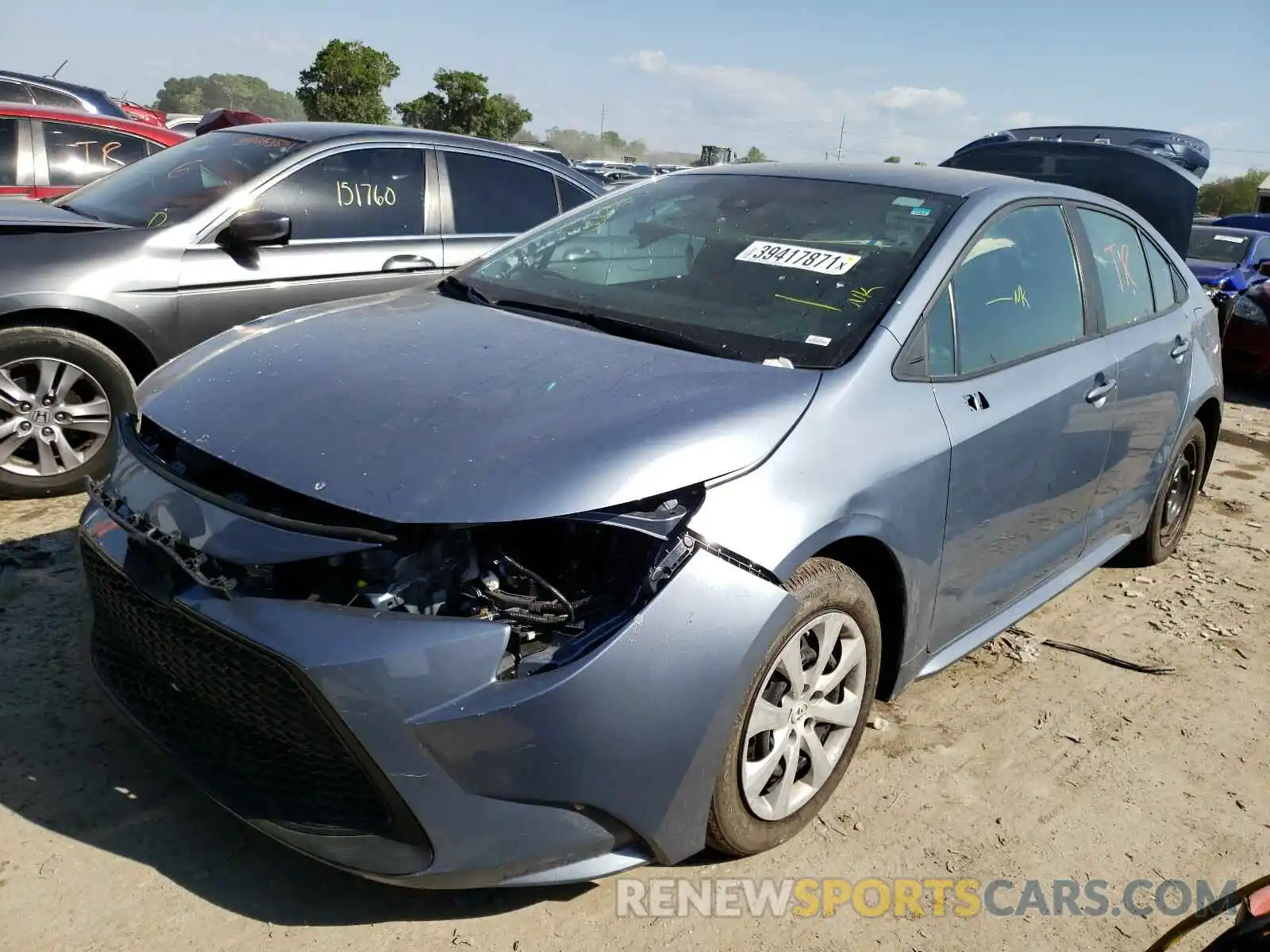 2 Photograph of a damaged car 5YFEPRAE9LP080182 TOYOTA COROLLA 2020