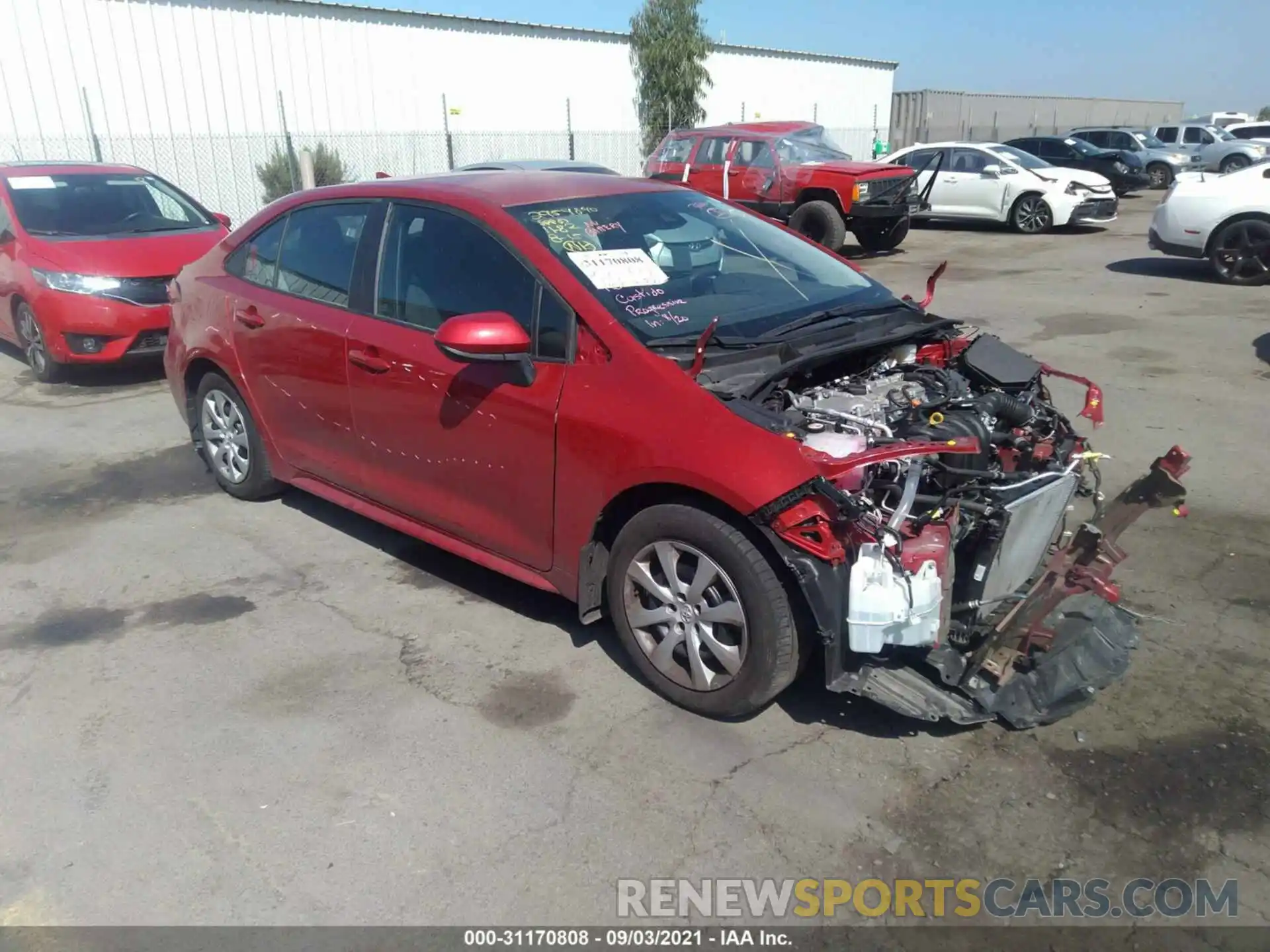 1 Photograph of a damaged car 5YFEPRAE9LP085124 TOYOTA COROLLA 2020