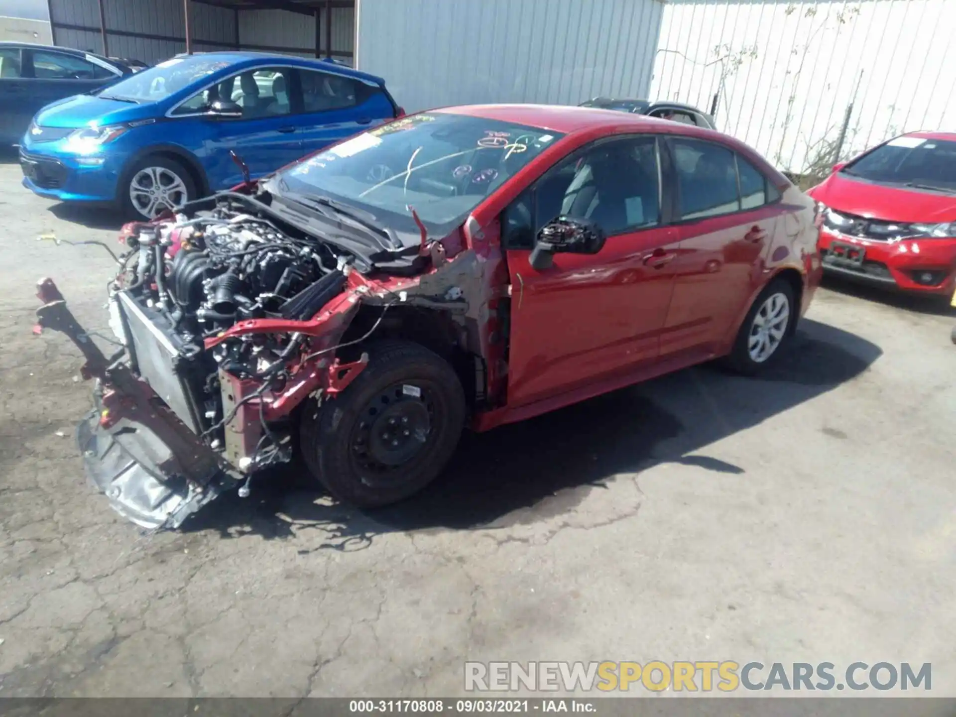 2 Photograph of a damaged car 5YFEPRAE9LP085124 TOYOTA COROLLA 2020