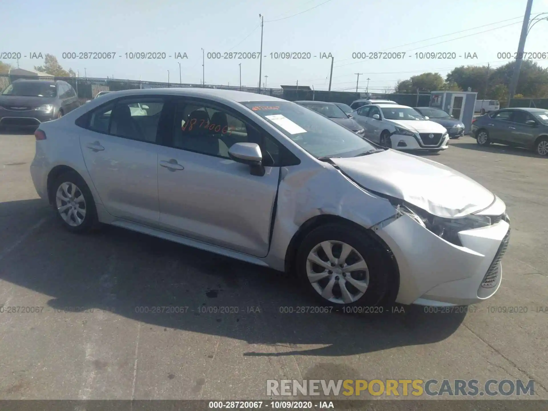 1 Photograph of a damaged car 5YFEPRAE9LP087116 TOYOTA COROLLA 2020