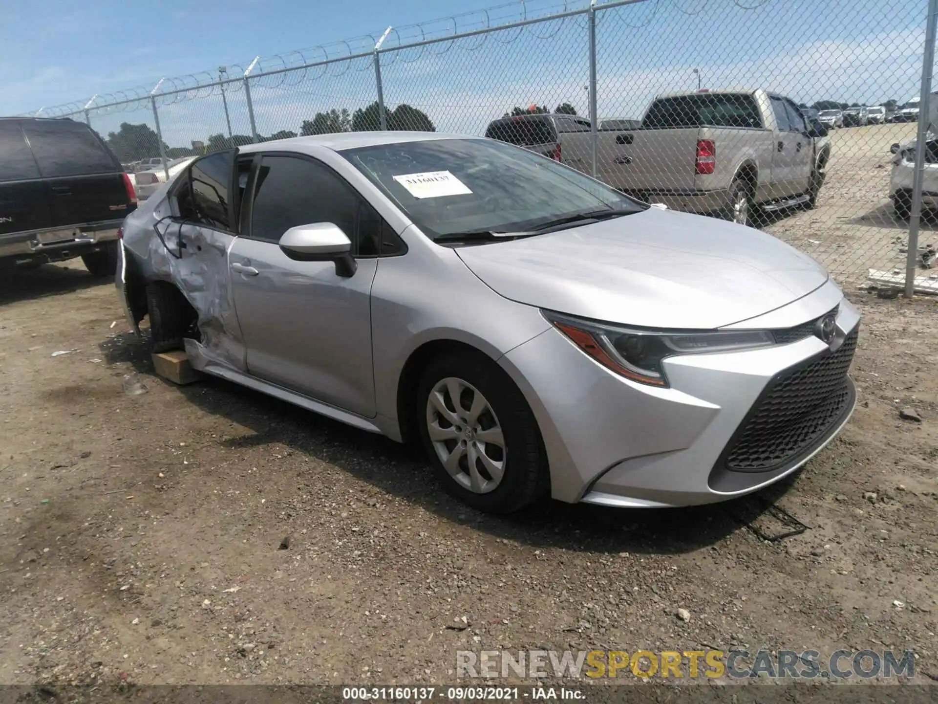 1 Photograph of a damaged car 5YFEPRAE9LP088363 TOYOTA COROLLA 2020