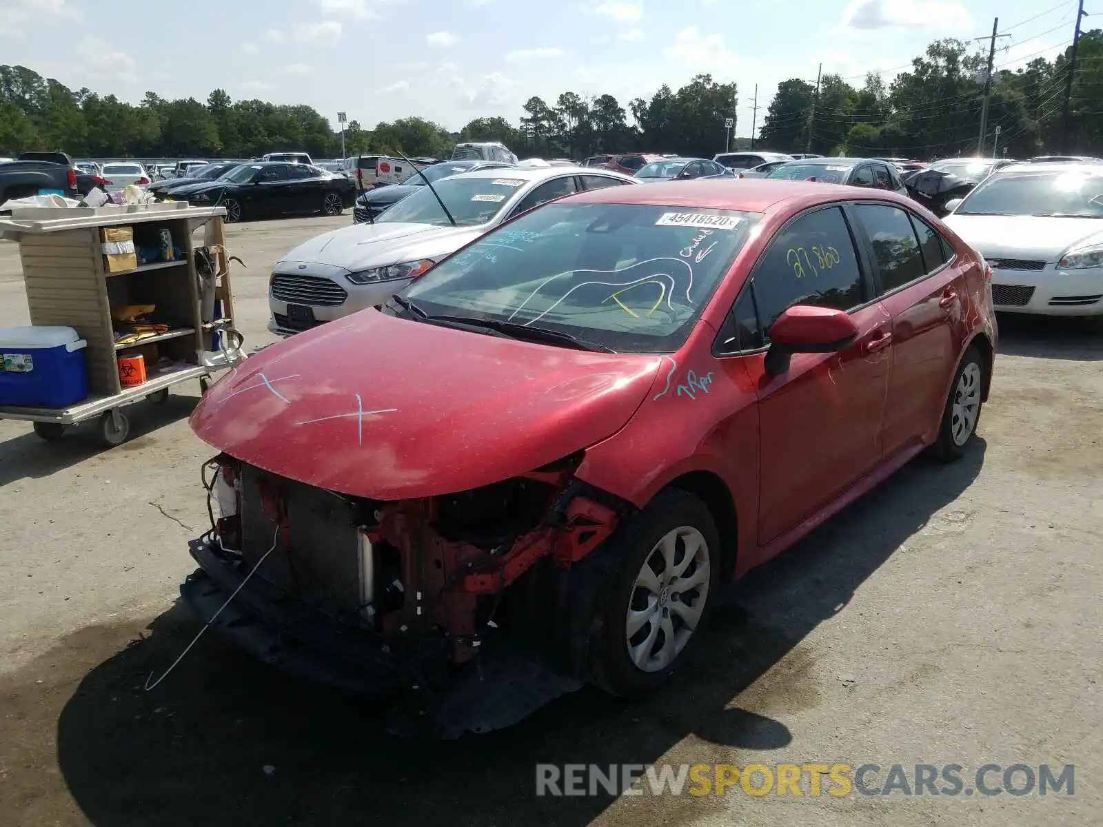 2 Photograph of a damaged car 5YFEPRAE9LP091537 TOYOTA COROLLA 2020