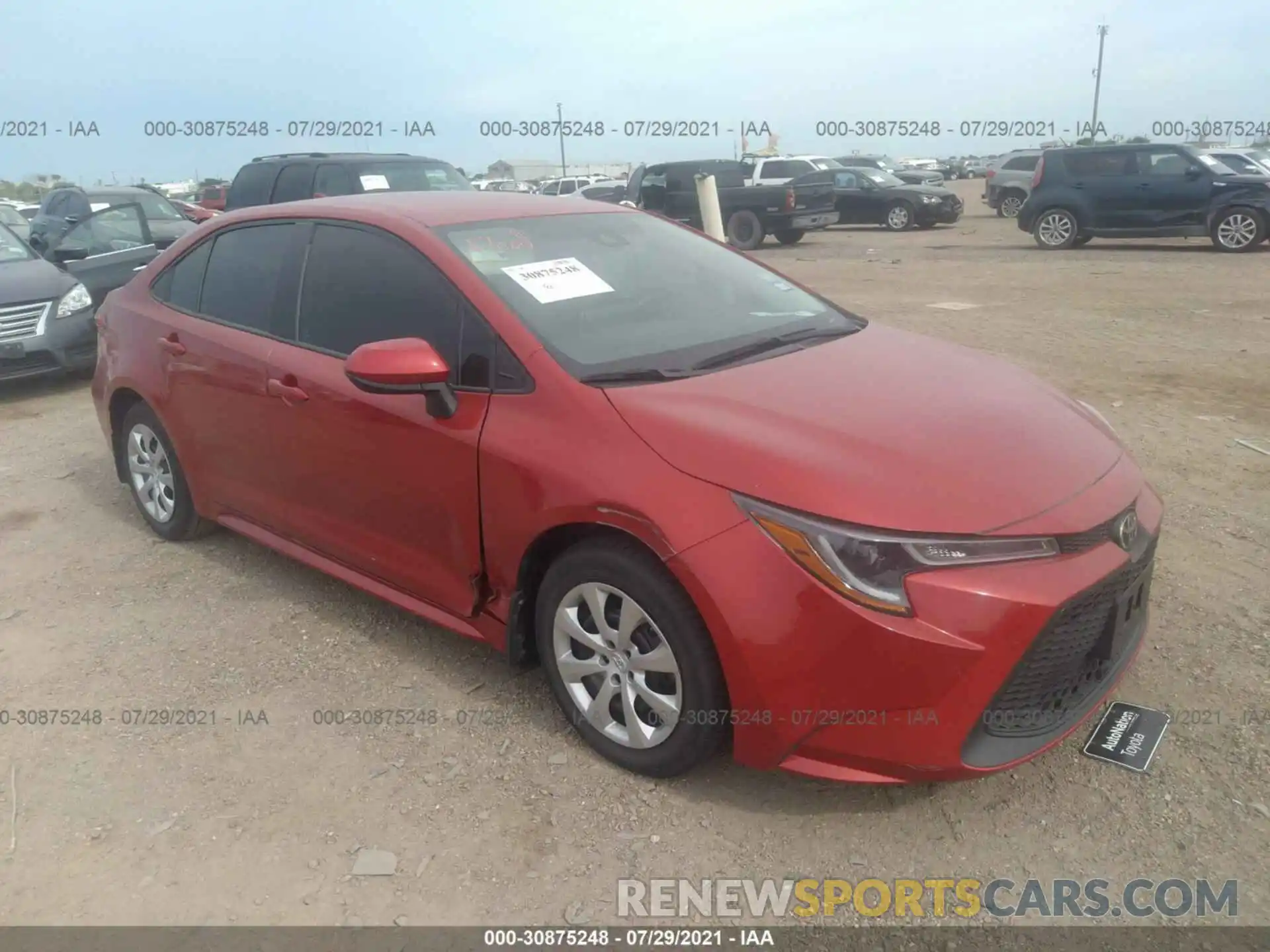 1 Photograph of a damaged car 5YFEPRAE9LP102617 TOYOTA COROLLA 2020