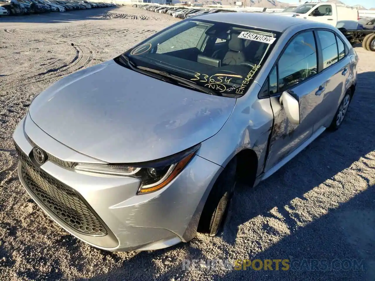 2 Photograph of a damaged car 5YFEPRAE9LP105257 TOYOTA COROLLA 2020