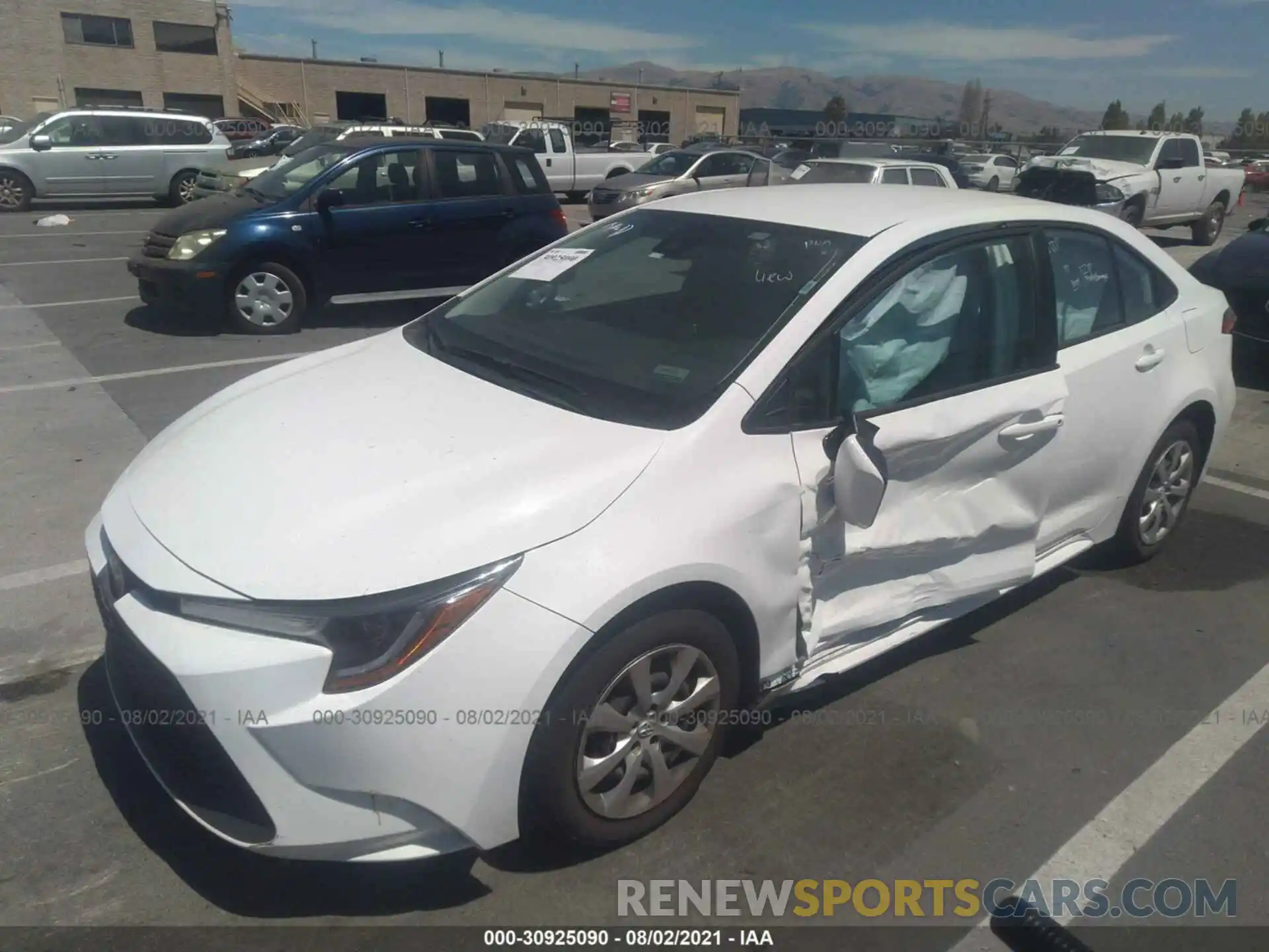 2 Photograph of a damaged car 5YFEPRAE9LP107333 TOYOTA COROLLA 2020