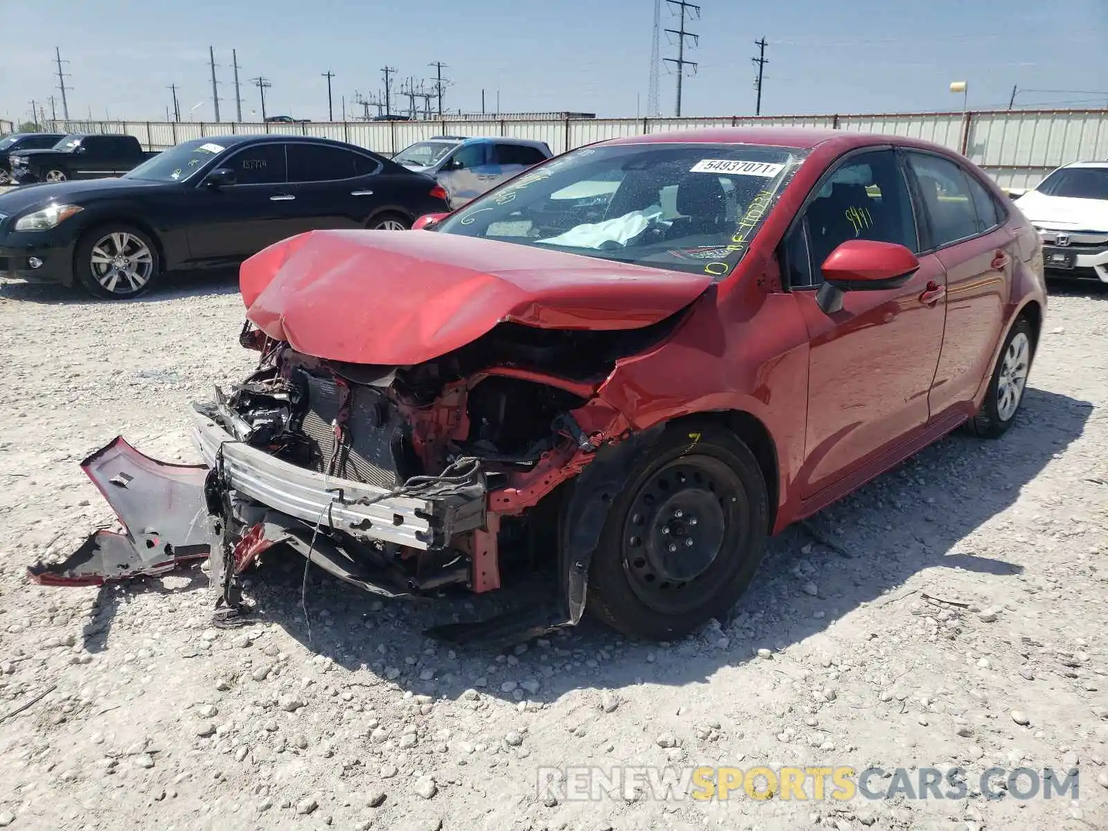 2 Photograph of a damaged car 5YFEPRAE9LP110734 TOYOTA COROLLA 2020