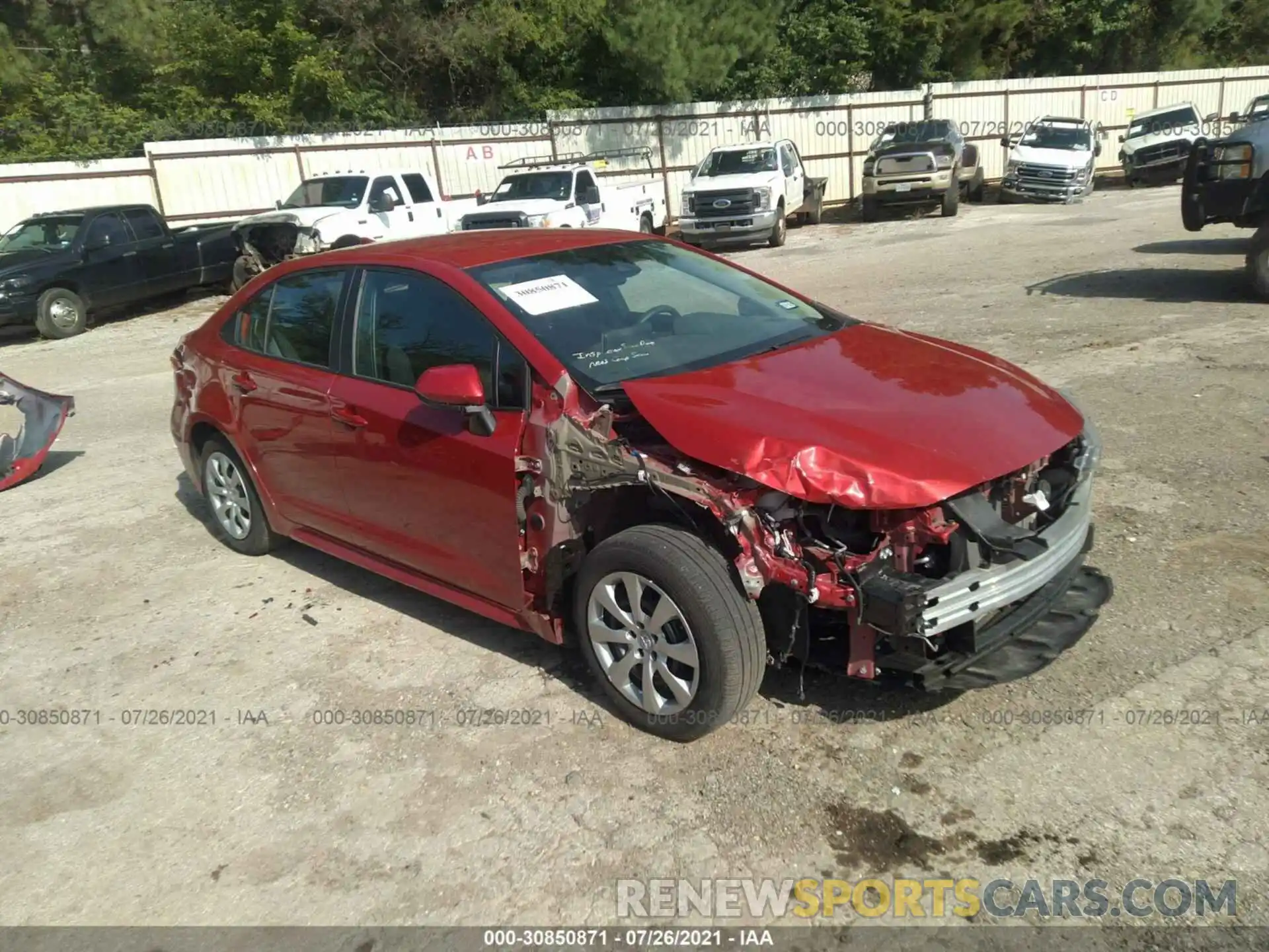 1 Photograph of a damaged car 5YFEPRAE9LP129350 TOYOTA COROLLA 2020