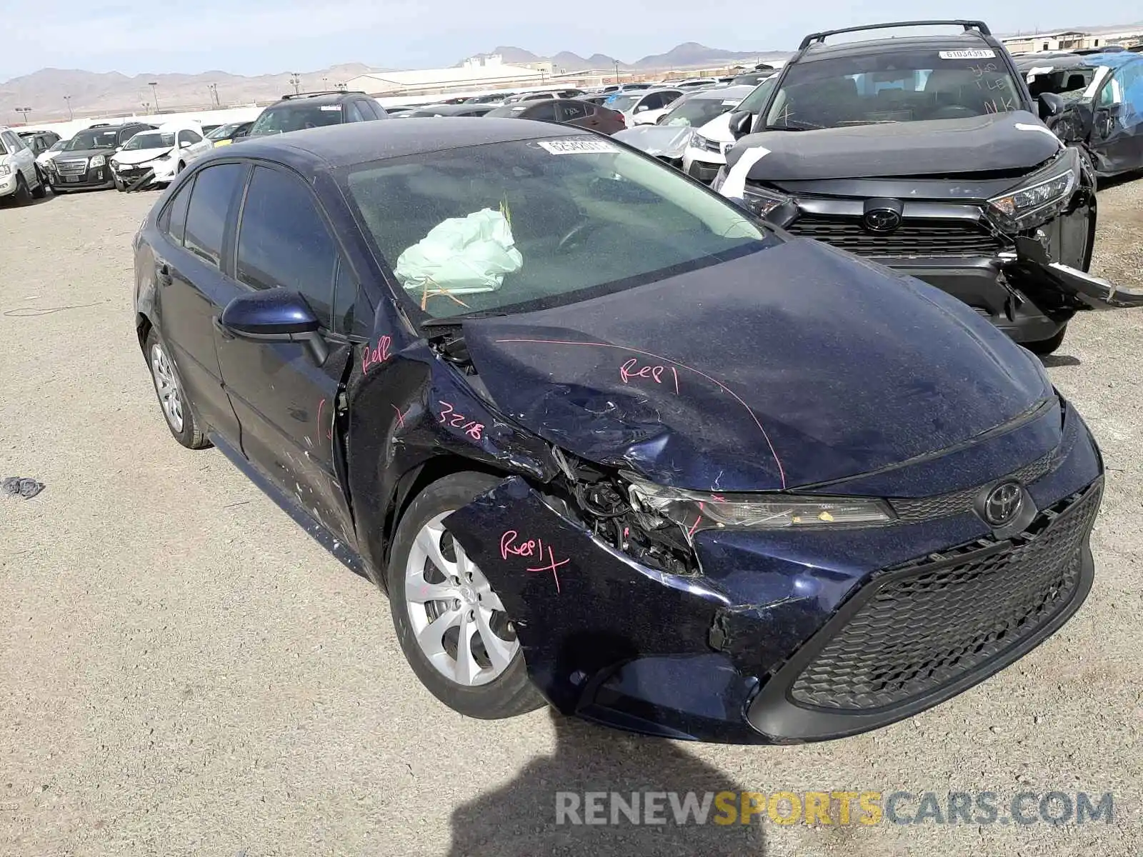 1 Photograph of a damaged car 5YFEPRAE9LP135388 TOYOTA COROLLA 2020