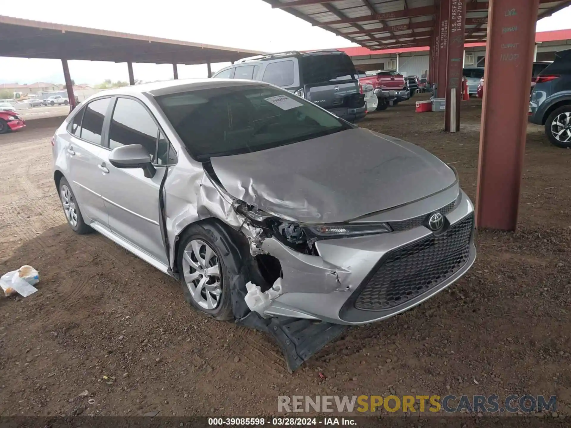 1 Photograph of a damaged car 5YFEPRAEXLP027572 TOYOTA COROLLA 2020