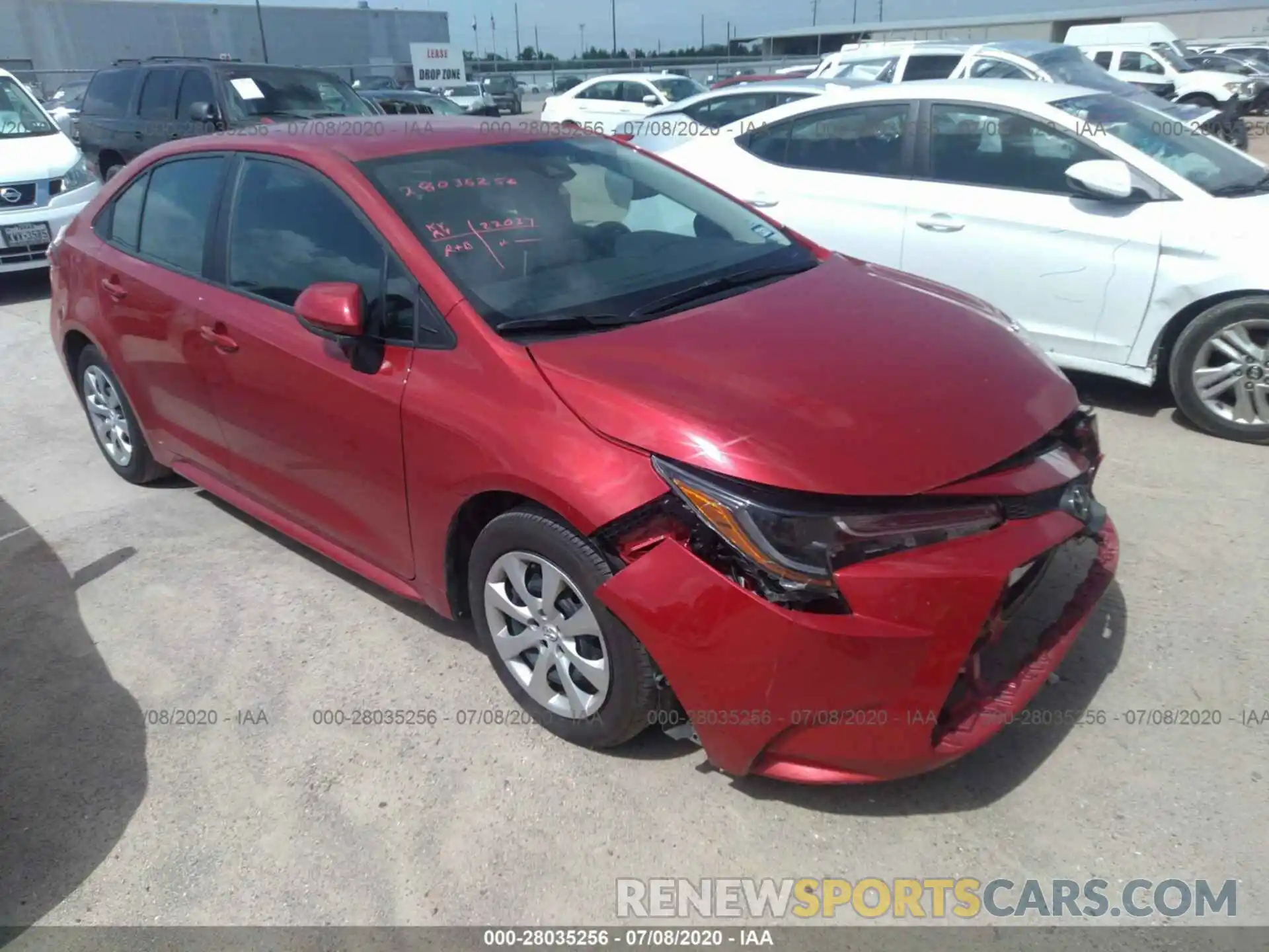 1 Photograph of a damaged car 5YFEPRAEXLP038491 TOYOTA COROLLA 2020