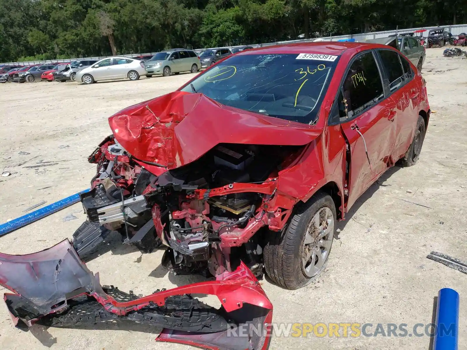 2 Photograph of a damaged car 5YFEPRAEXLP071751 TOYOTA COROLLA 2020