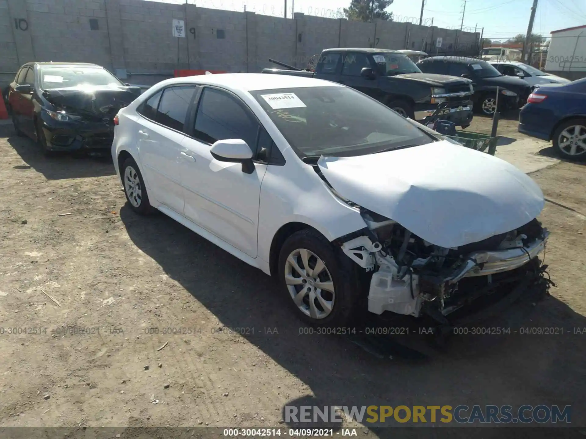 1 Photograph of a damaged car 5YFEPRAEXLP071958 TOYOTA COROLLA 2020