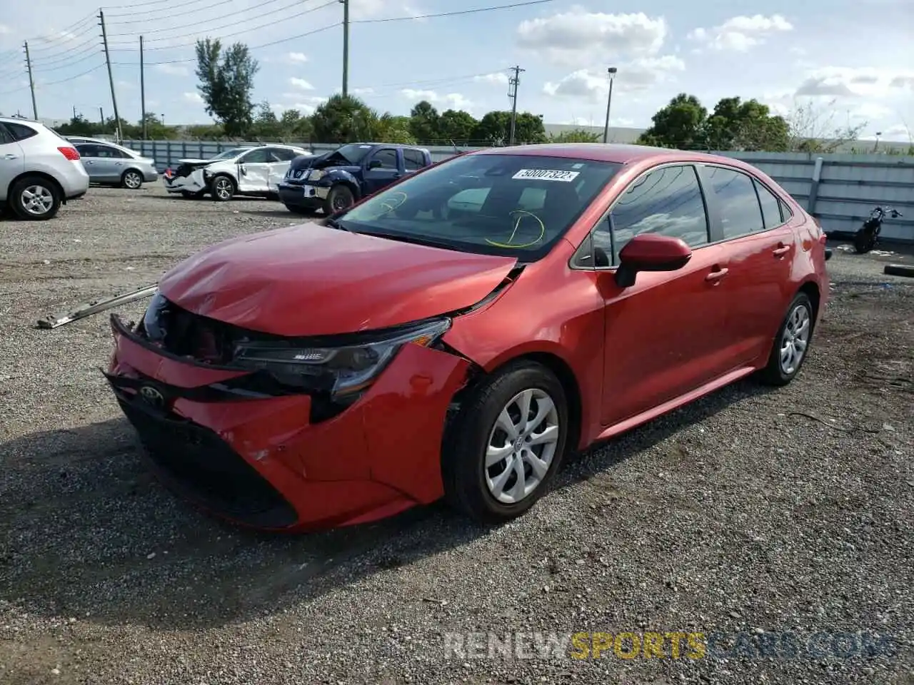 2 Photograph of a damaged car 5YFEPRAEXLP080059 TOYOTA COROLLA 2020