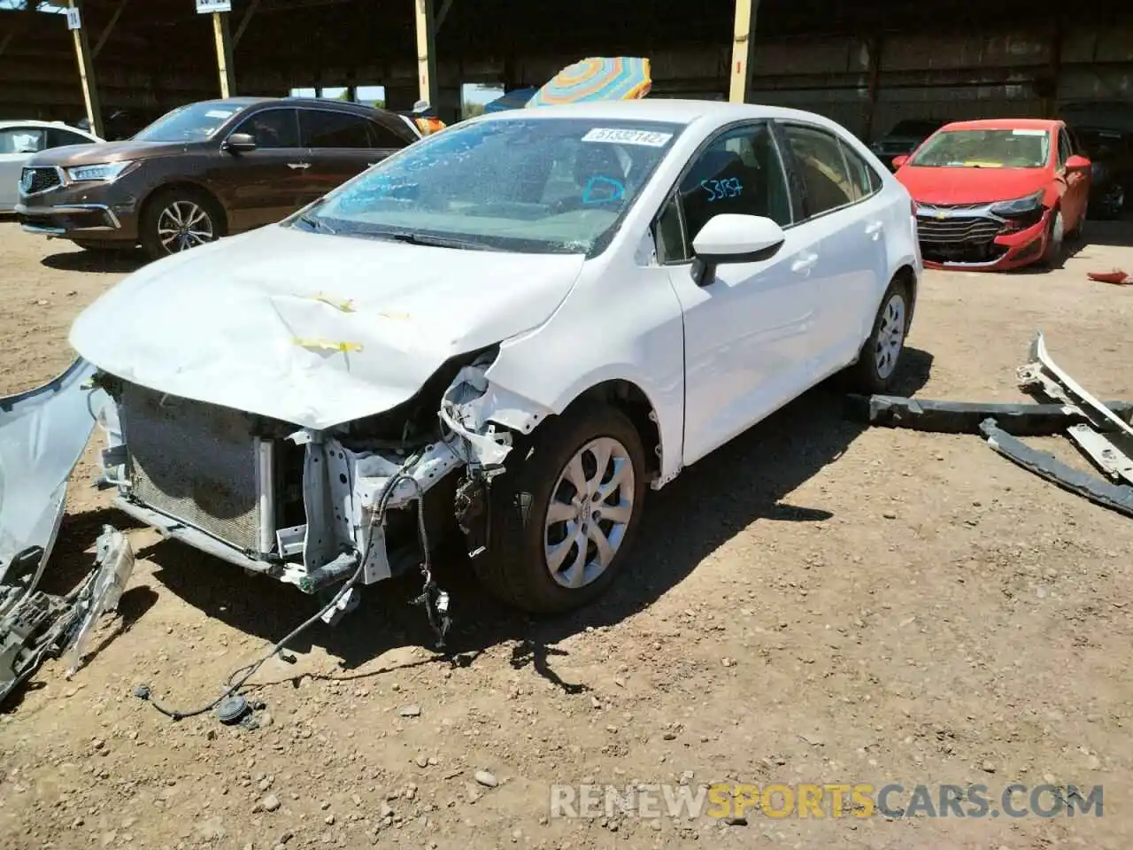 2 Photograph of a damaged car 5YFEPRAEXLP120110 TOYOTA COROLLA 2020