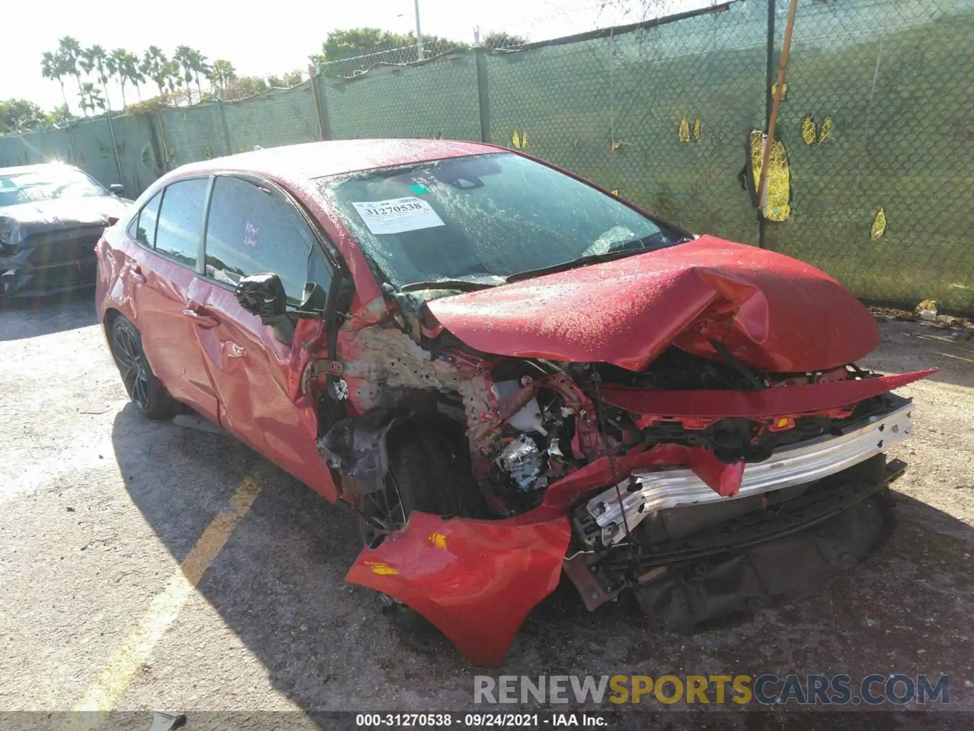 1 Photograph of a damaged car 5YFEPRAEXLP123136 TOYOTA COROLLA 2020