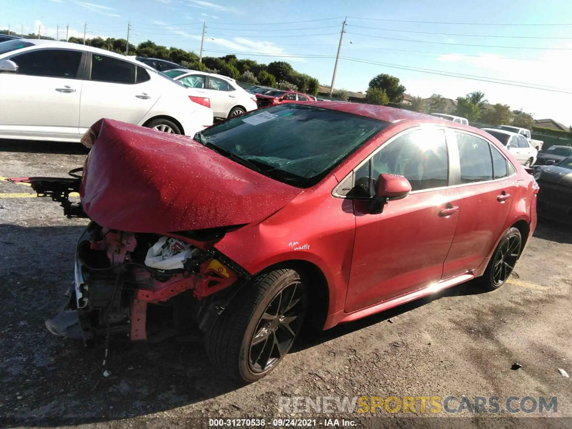 2 Photograph of a damaged car 5YFEPRAEXLP123136 TOYOTA COROLLA 2020