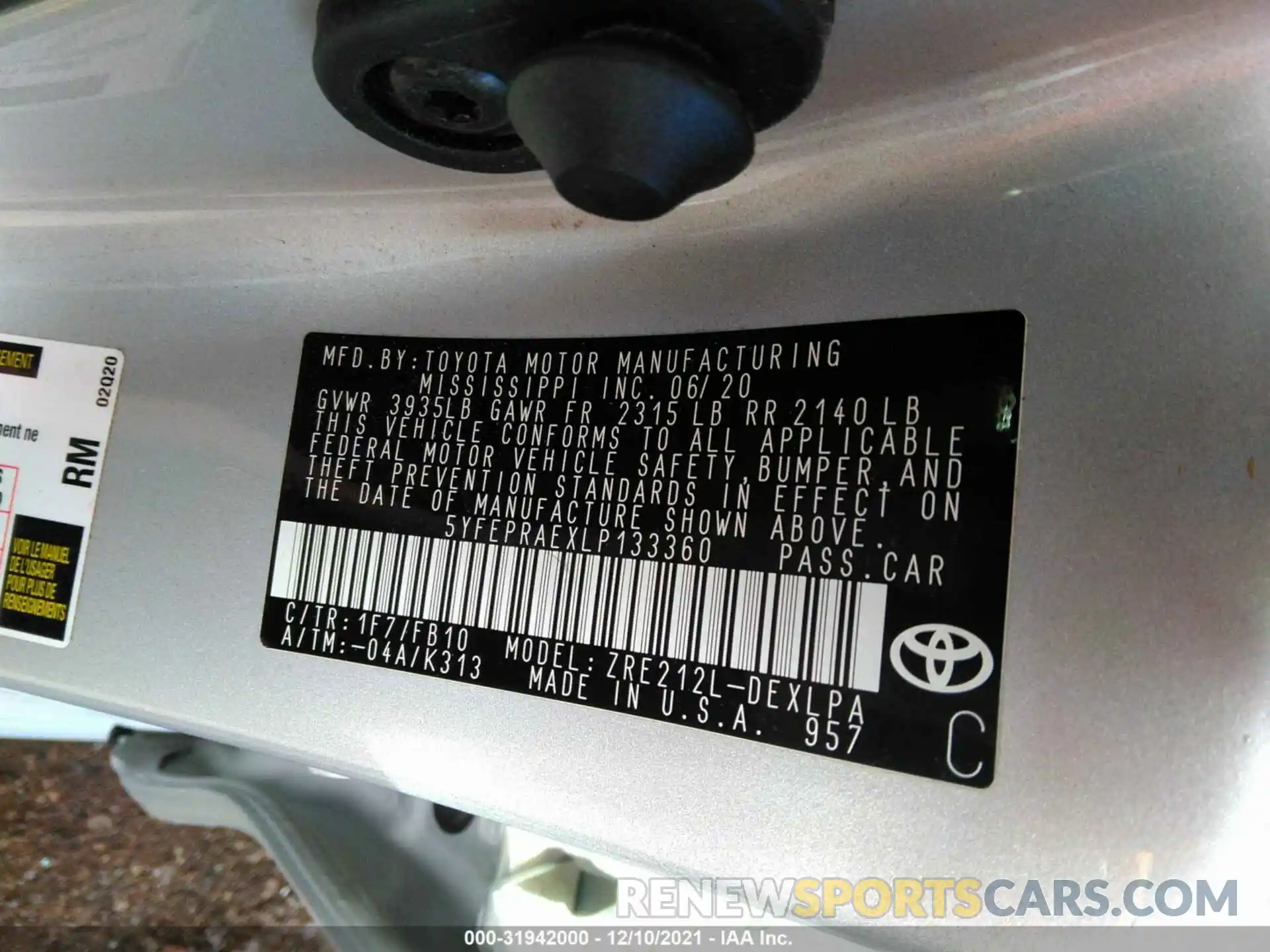 9 Photograph of a damaged car 5YFEPRAEXLP133360 TOYOTA COROLLA 2020