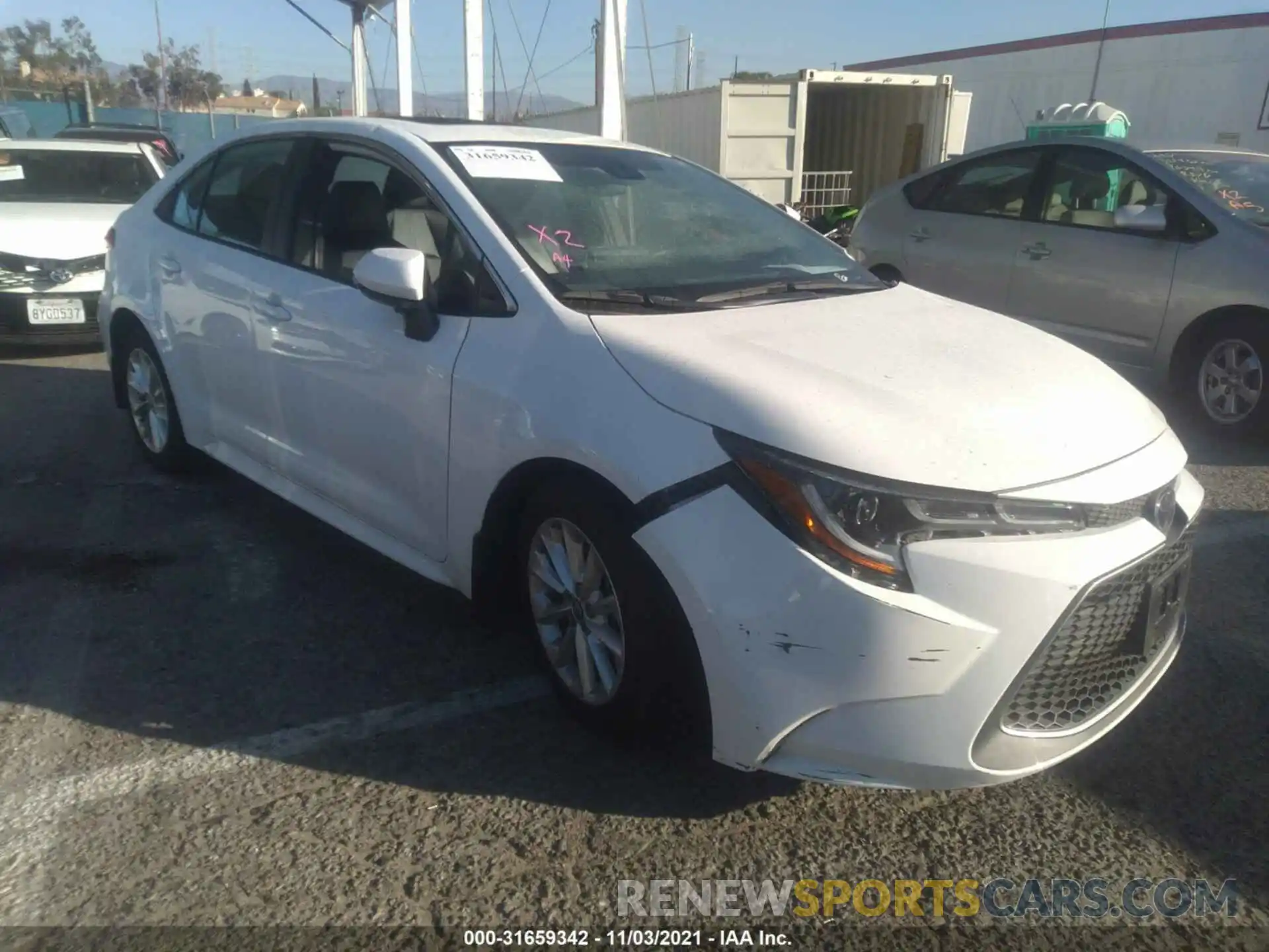 1 Photograph of a damaged car 5YFFPRAE7LP109344 TOYOTA COROLLA 2020