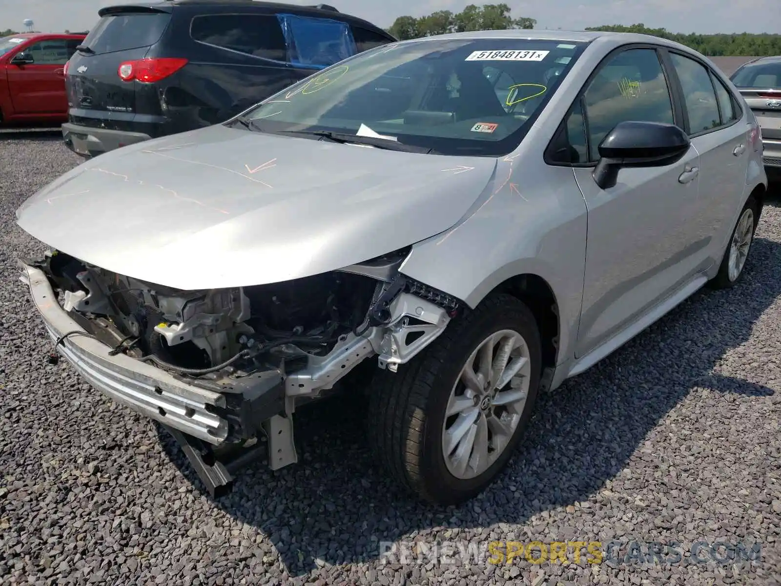 2 Photograph of a damaged car 5YFHPRAE1LP038375 TOYOTA COROLLA 2020