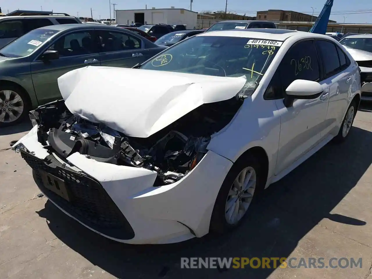 2 Photograph of a damaged car 5YFHPRAE2LP019379 TOYOTA COROLLA 2020