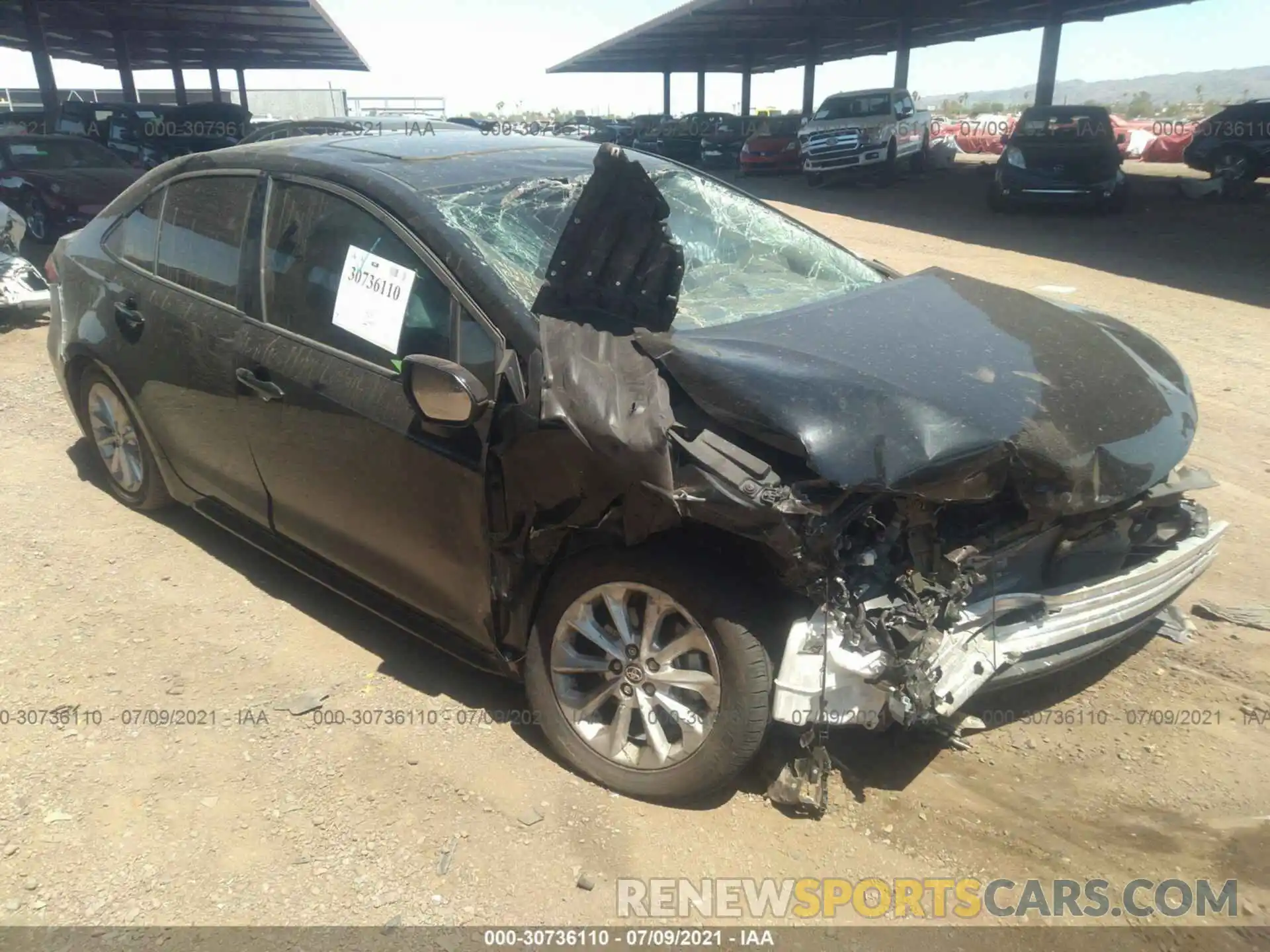 1 Photograph of a damaged car 5YFHPRAE3LP043125 TOYOTA COROLLA 2020