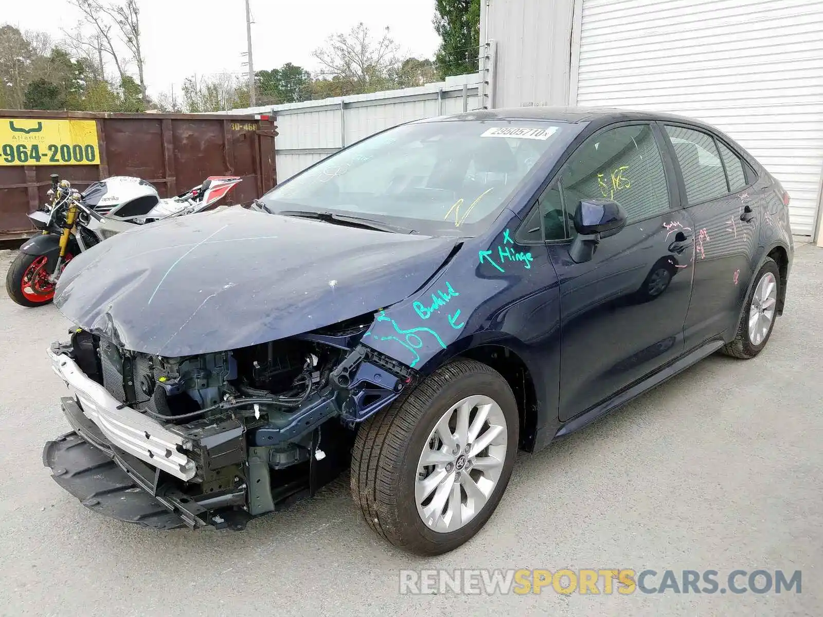 2 Photograph of a damaged car 5YFHPRAE4LP020047 TOYOTA COROLLA 2020