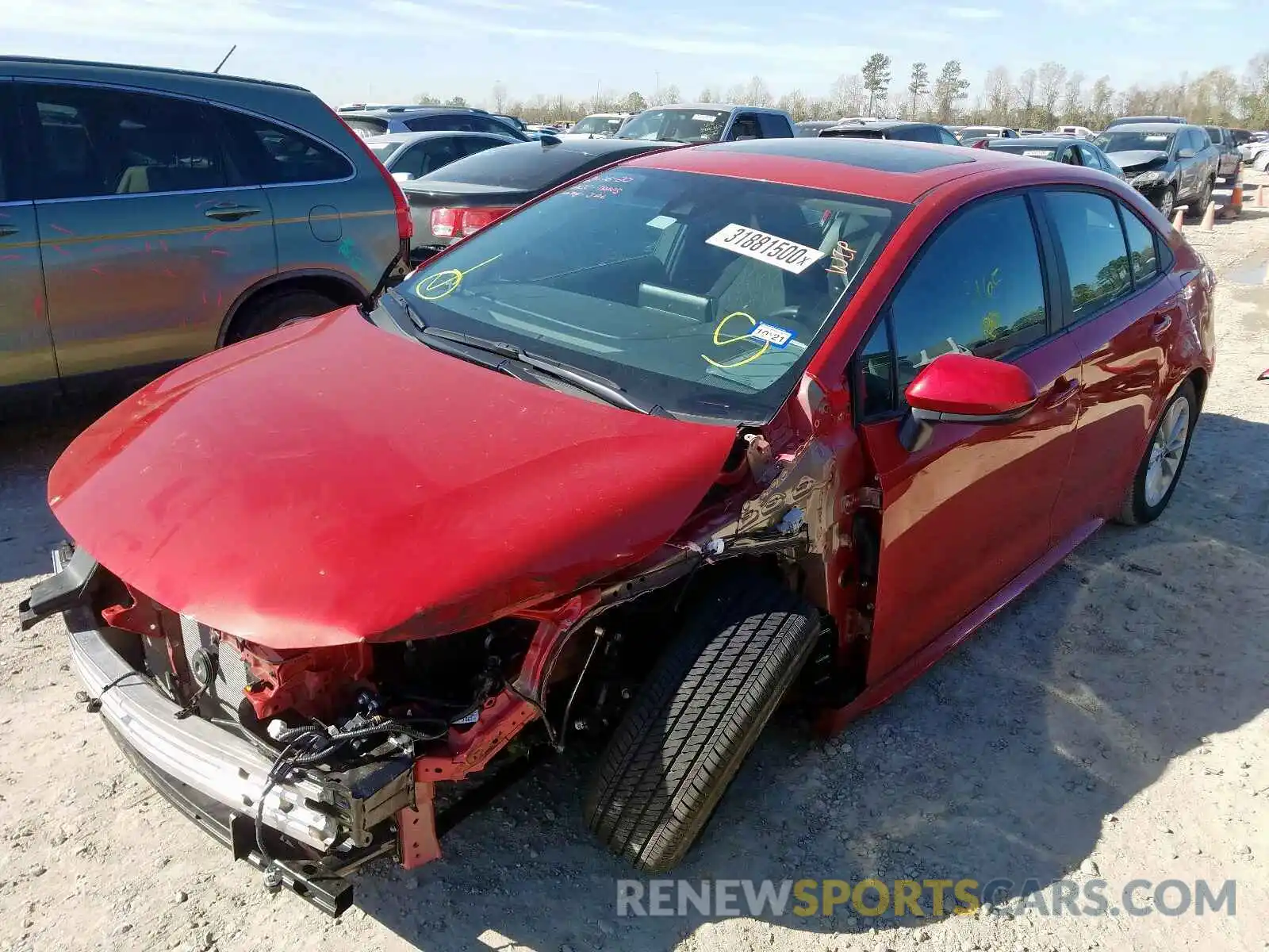 2 Photograph of a damaged car 5YFHPRAE5LP035866 TOYOTA COROLLA 2020