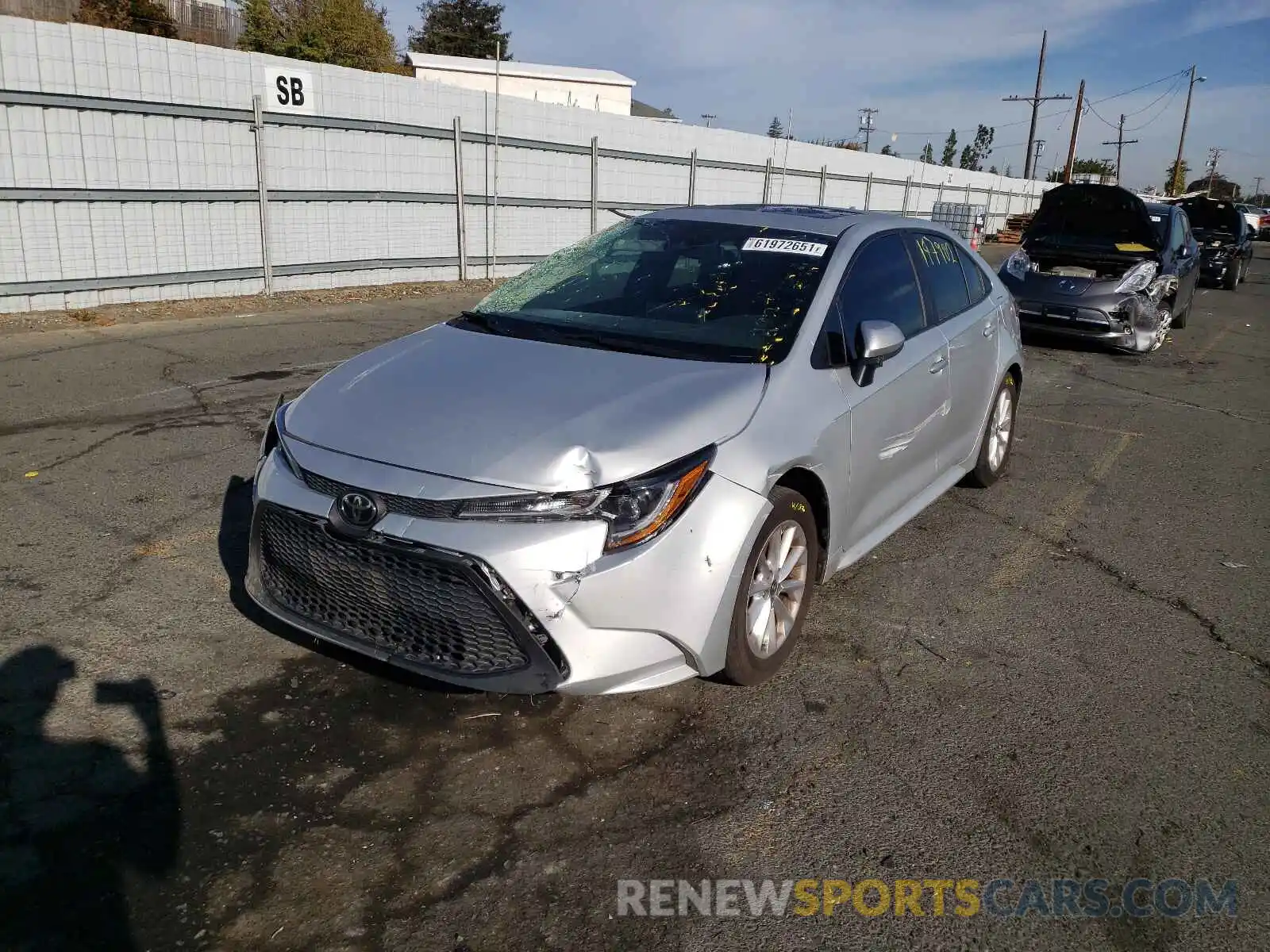 2 Photograph of a damaged car 5YFHPRAE6LP022852 TOYOTA COROLLA 2020