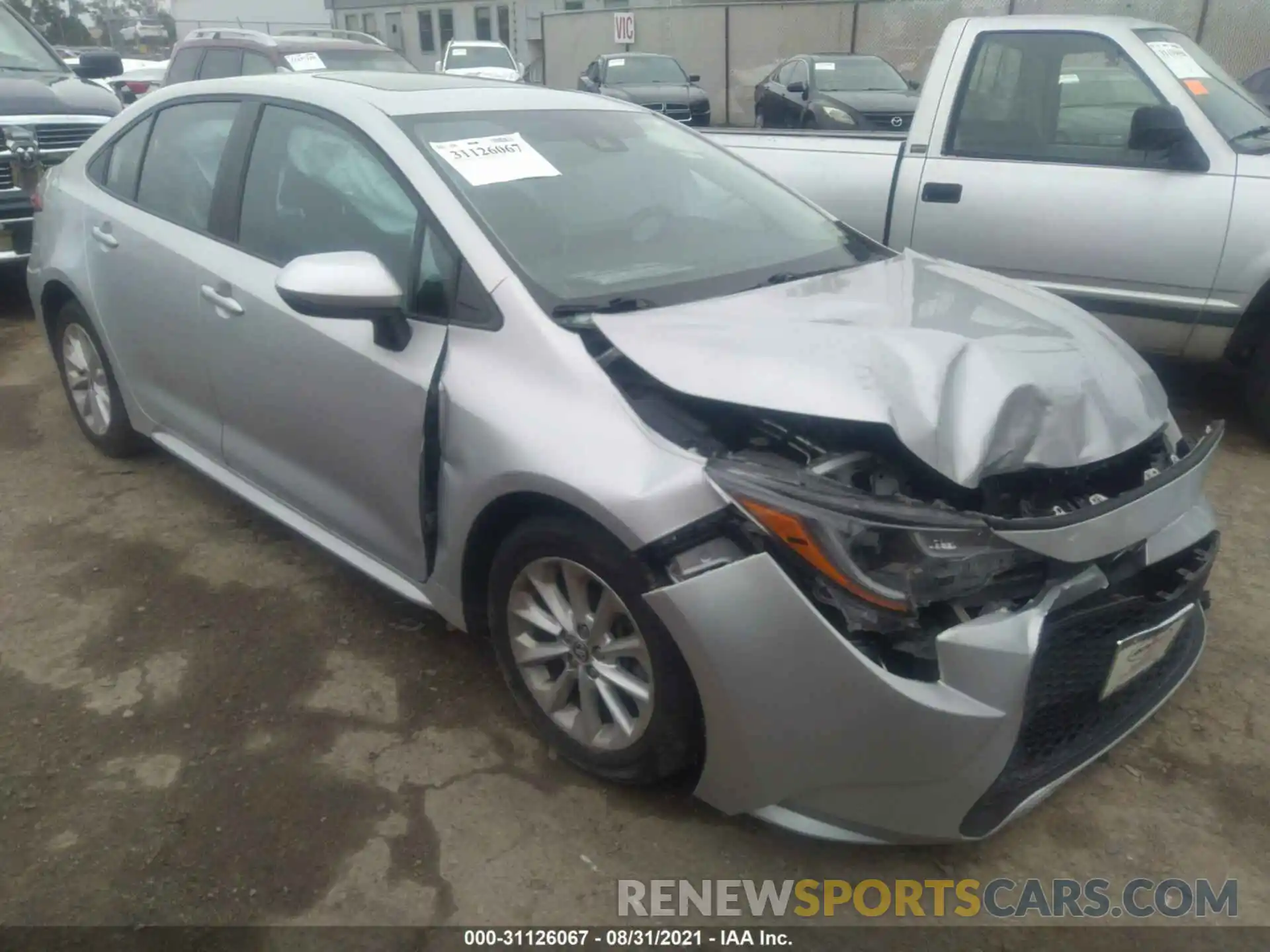 1 Photograph of a damaged car 5YFHPRAE6LP026142 TOYOTA COROLLA 2020