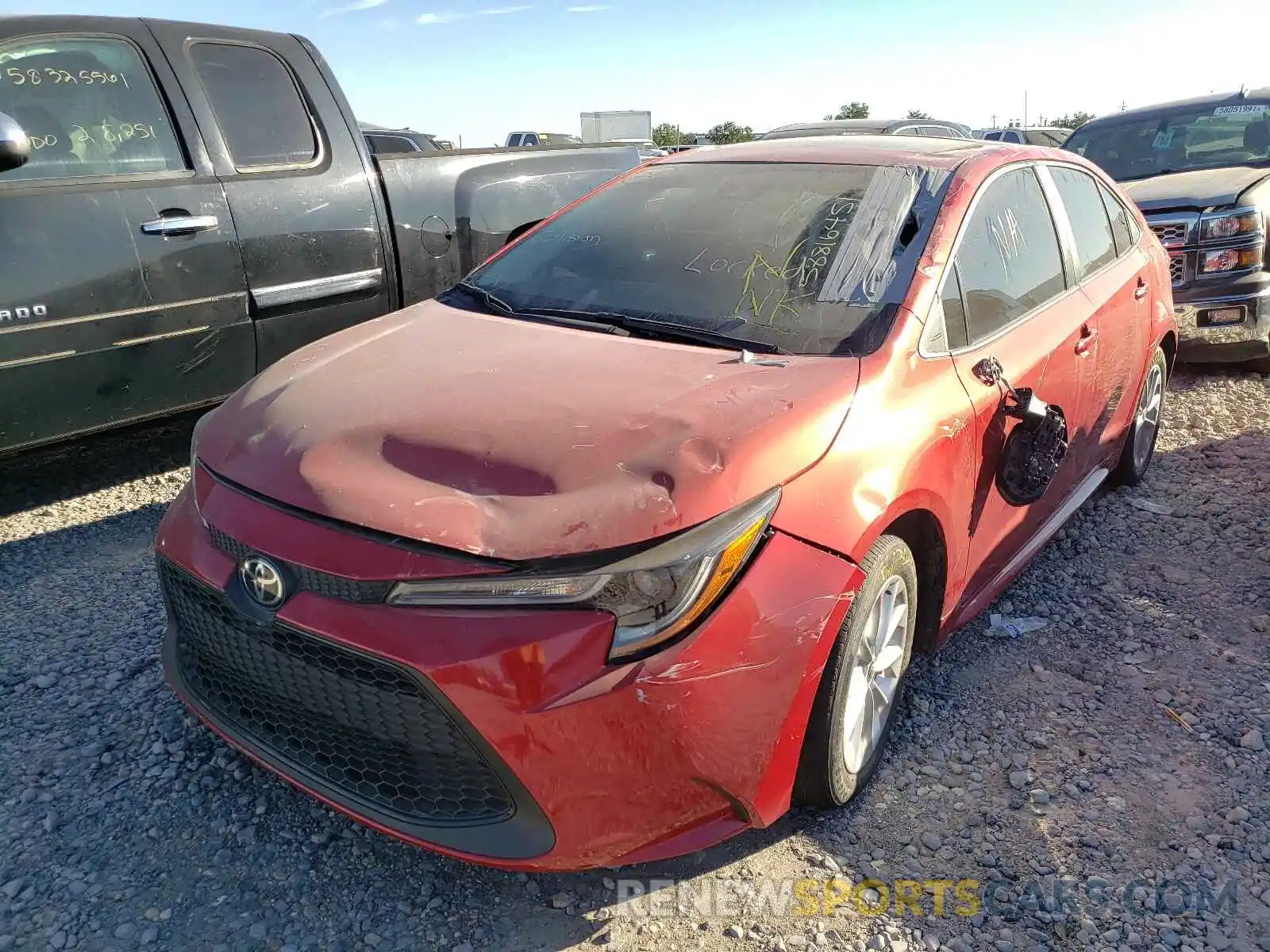 2 Photograph of a damaged car 5YFHPRAE7LP016073 TOYOTA COROLLA 2020