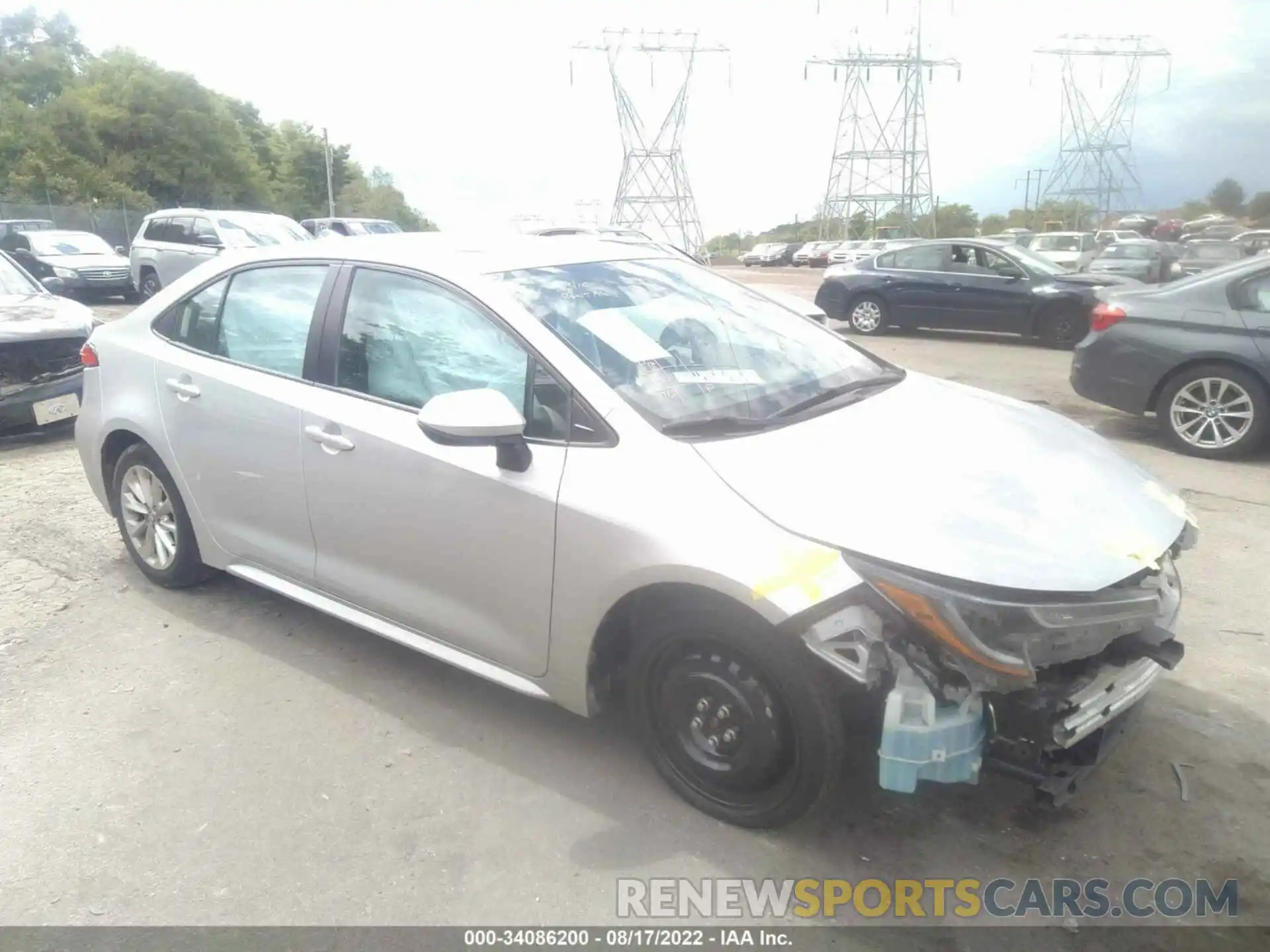 1 Photograph of a damaged car 5YFHPRAE7LP042303 TOYOTA COROLLA 2020