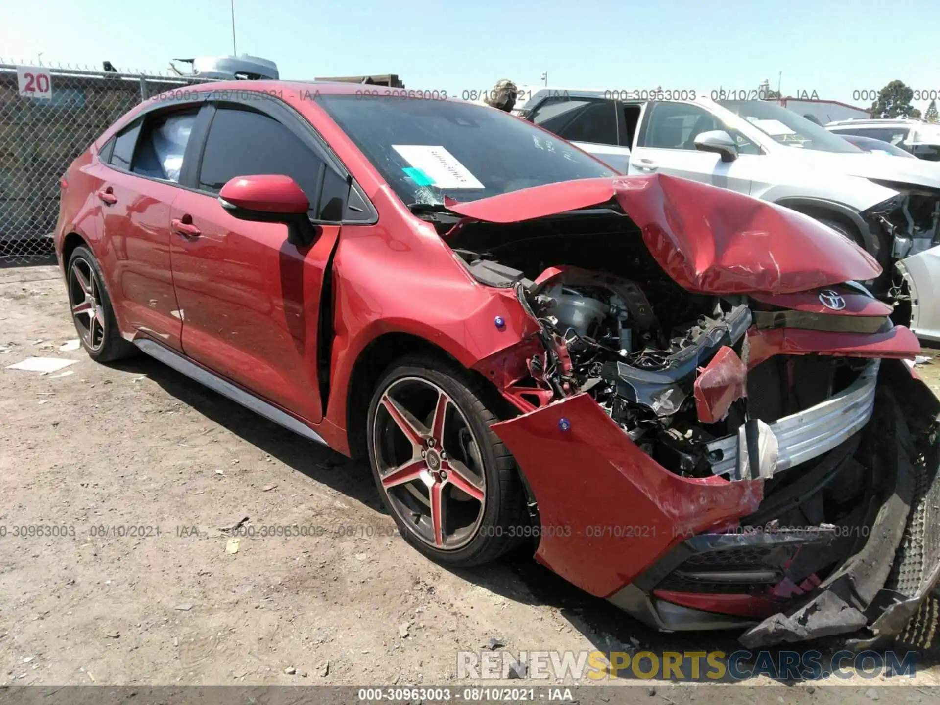 1 Photograph of a damaged car 5YFP4RCE8LP015211 TOYOTA COROLLA 2020