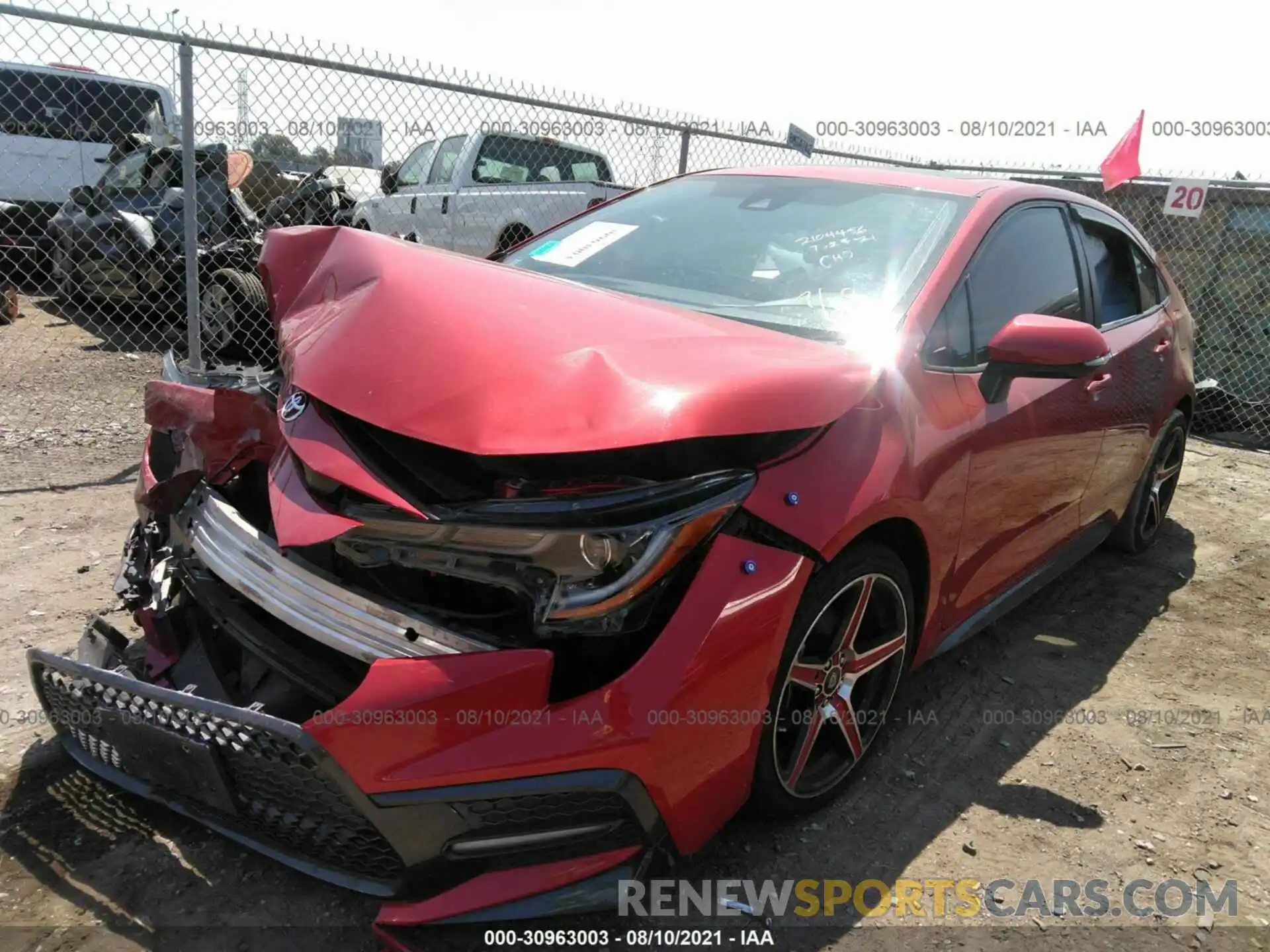 2 Photograph of a damaged car 5YFP4RCE8LP015211 TOYOTA COROLLA 2020