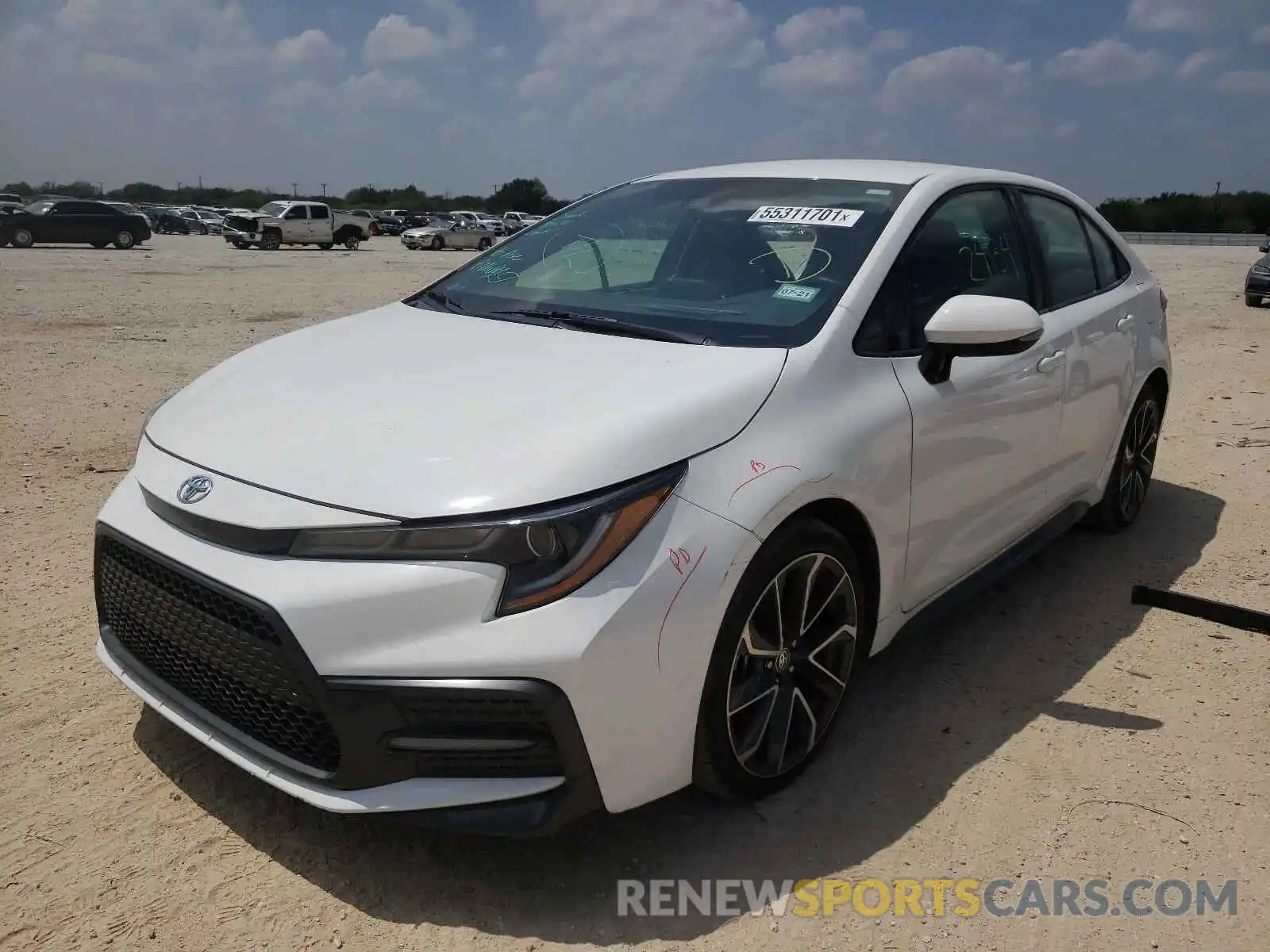 2 Photograph of a damaged car 5YFS4RCE0LP015844 TOYOTA COROLLA 2020