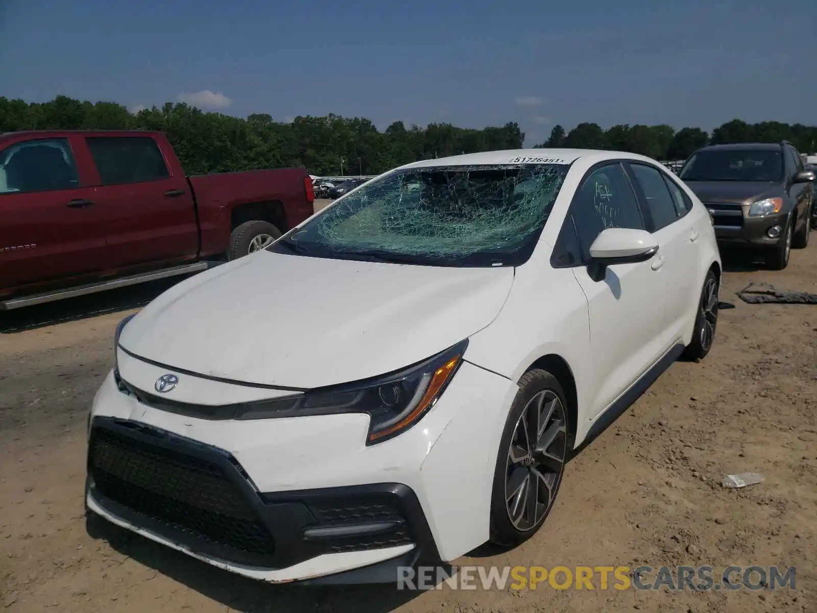 2 Photograph of a damaged car 5YFS4RCE0LP023071 TOYOTA COROLLA 2020