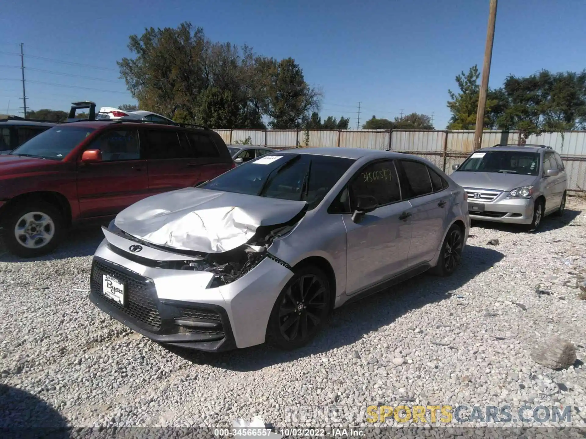 2 Photograph of a damaged car 5YFS4RCE0LP050691 TOYOTA COROLLA 2020