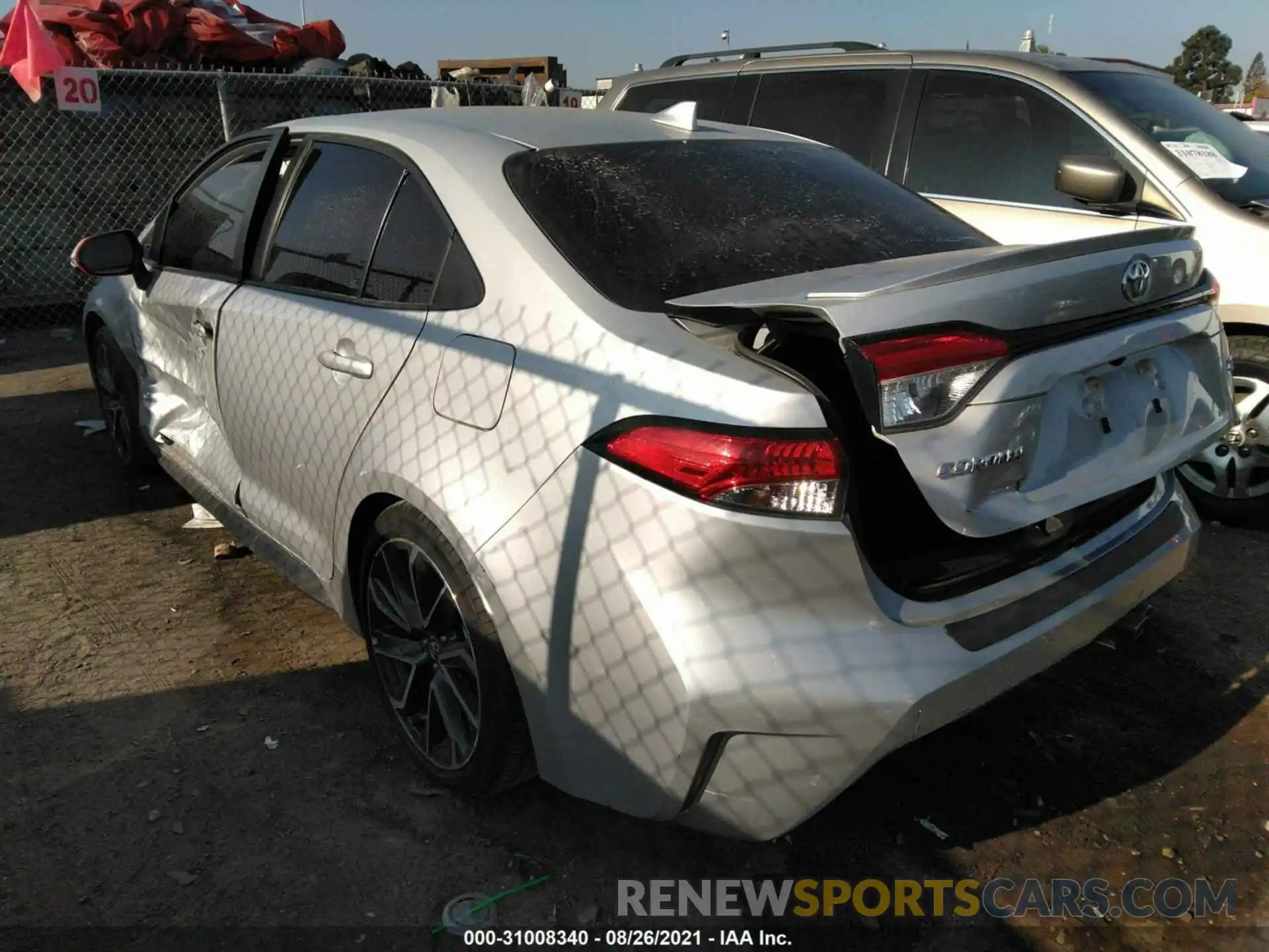 3 Photograph of a damaged car 5YFS4RCE1LP040333 TOYOTA COROLLA 2020