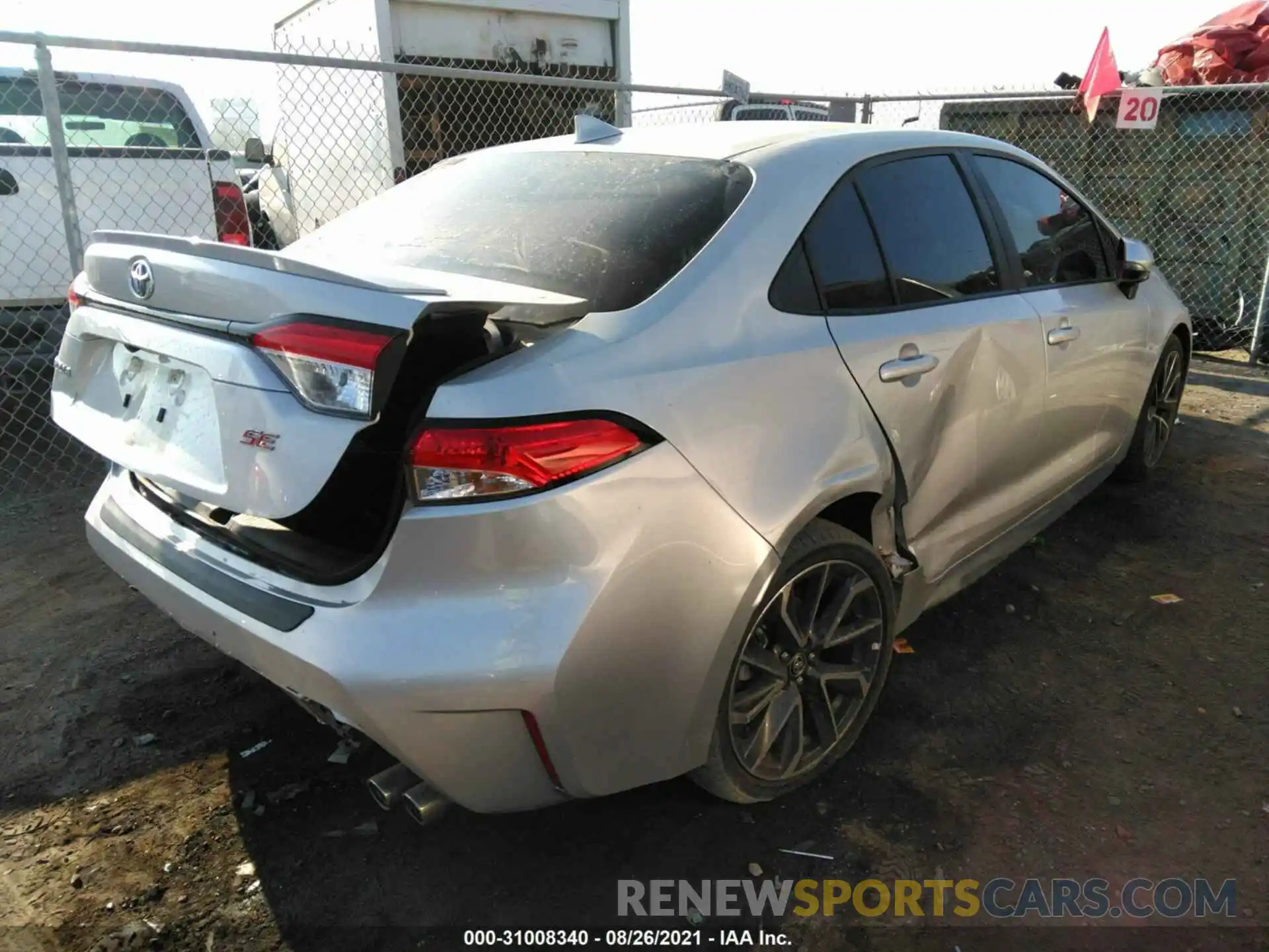 4 Photograph of a damaged car 5YFS4RCE1LP040333 TOYOTA COROLLA 2020