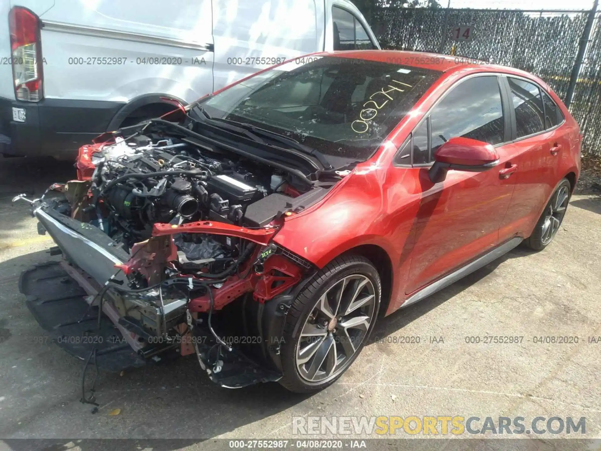 2 Photograph of a damaged car 5YFS4RCE2LP002741 TOYOTA COROLLA 2020