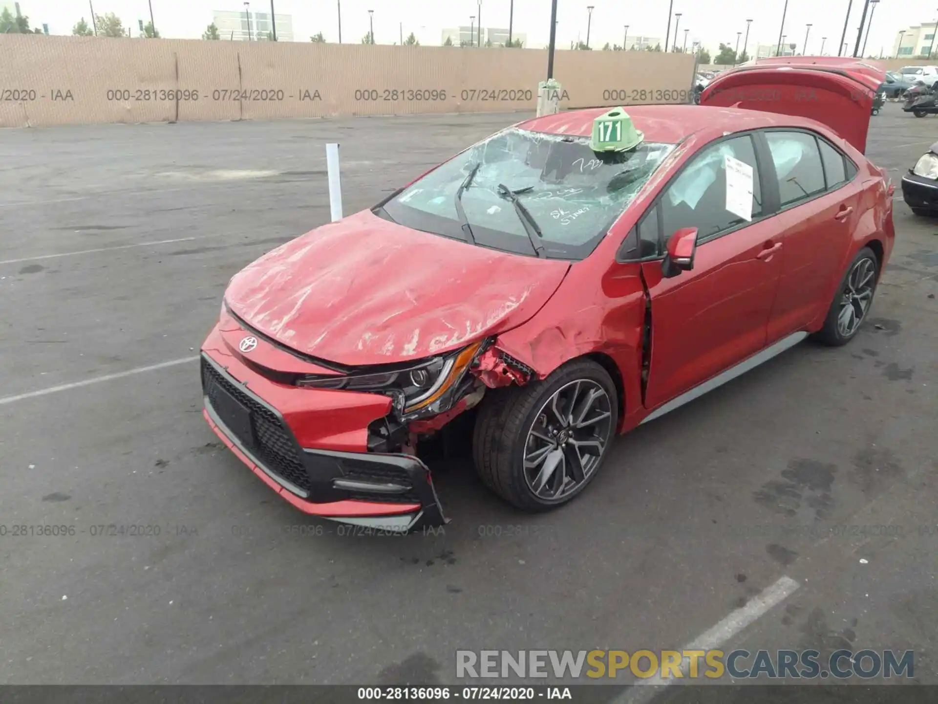 2 Photograph of a damaged car 5YFS4RCE2LP037571 TOYOTA COROLLA 2020