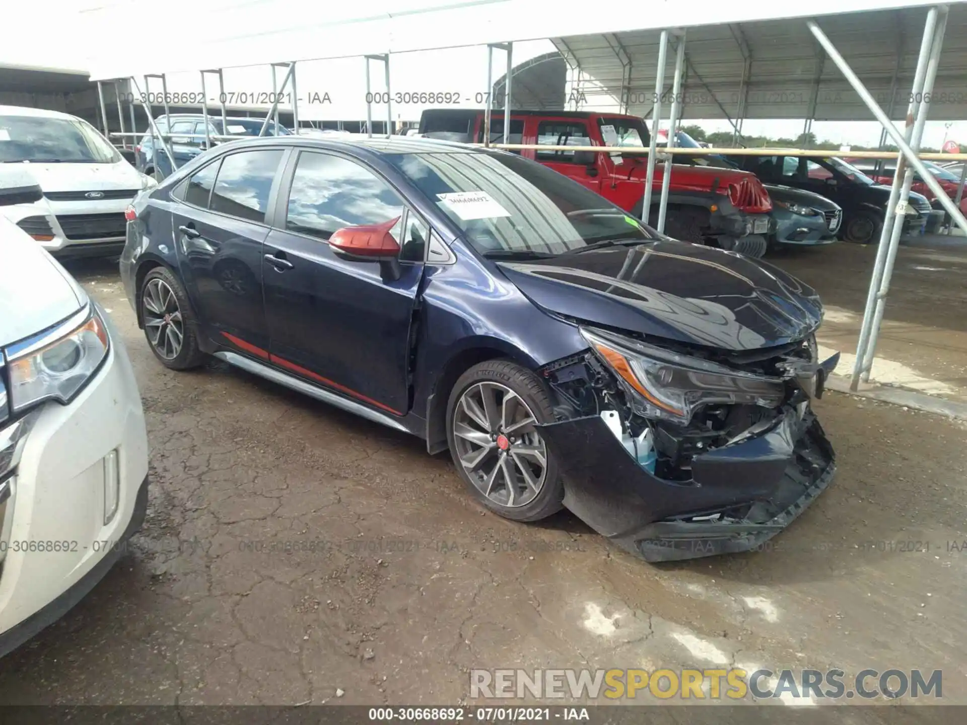 1 Photograph of a damaged car 5YFS4RCE2LP051521 TOYOTA COROLLA 2020