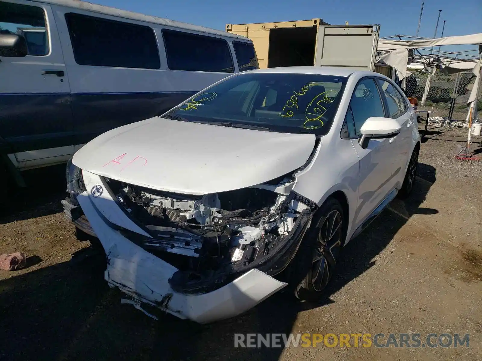 2 Photograph of a damaged car 5YFS4RCE2LP057111 TOYOTA COROLLA 2020