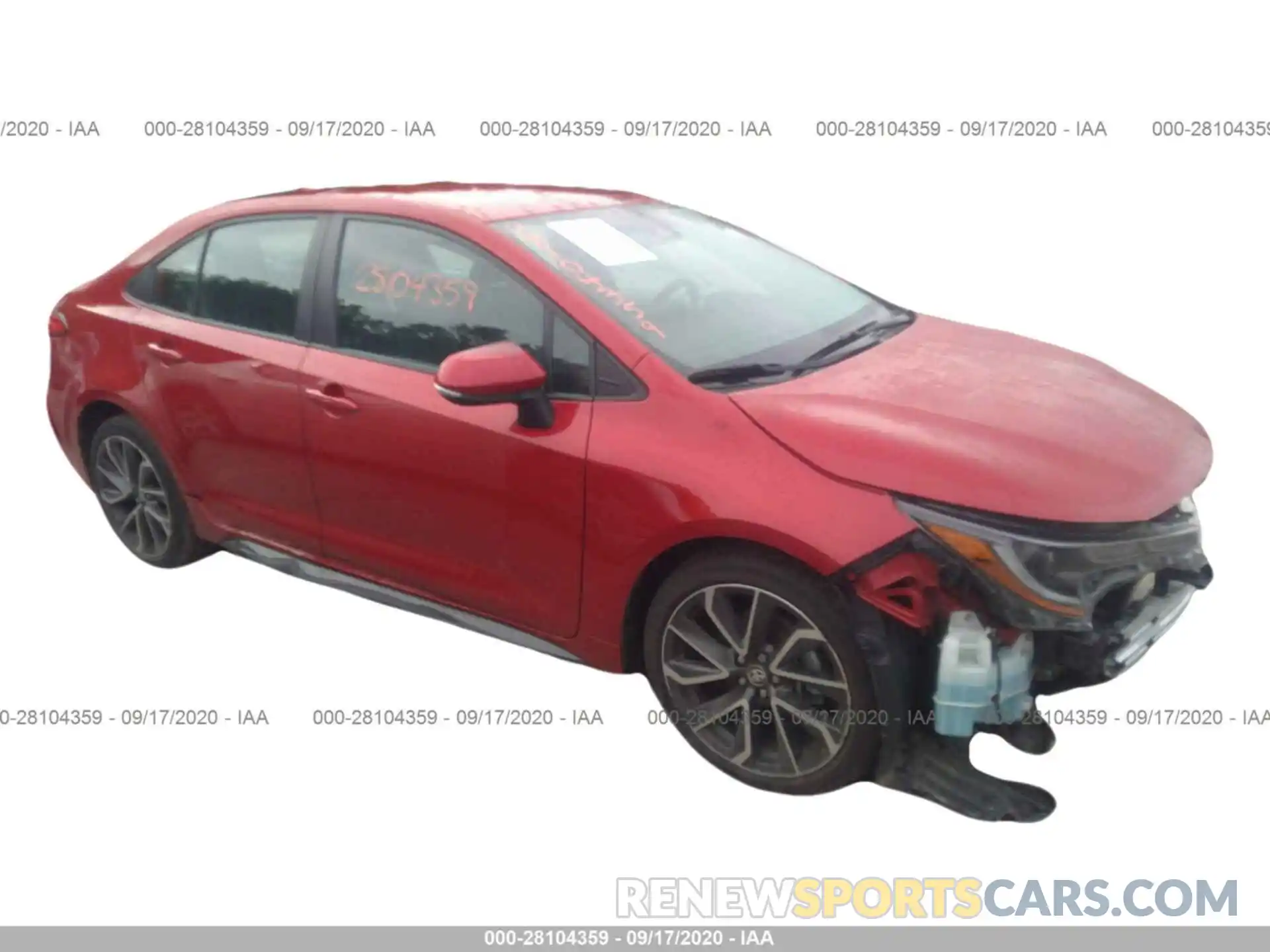 1 Photograph of a damaged car 5YFS4RCE3LP003011 TOYOTA COROLLA 2020